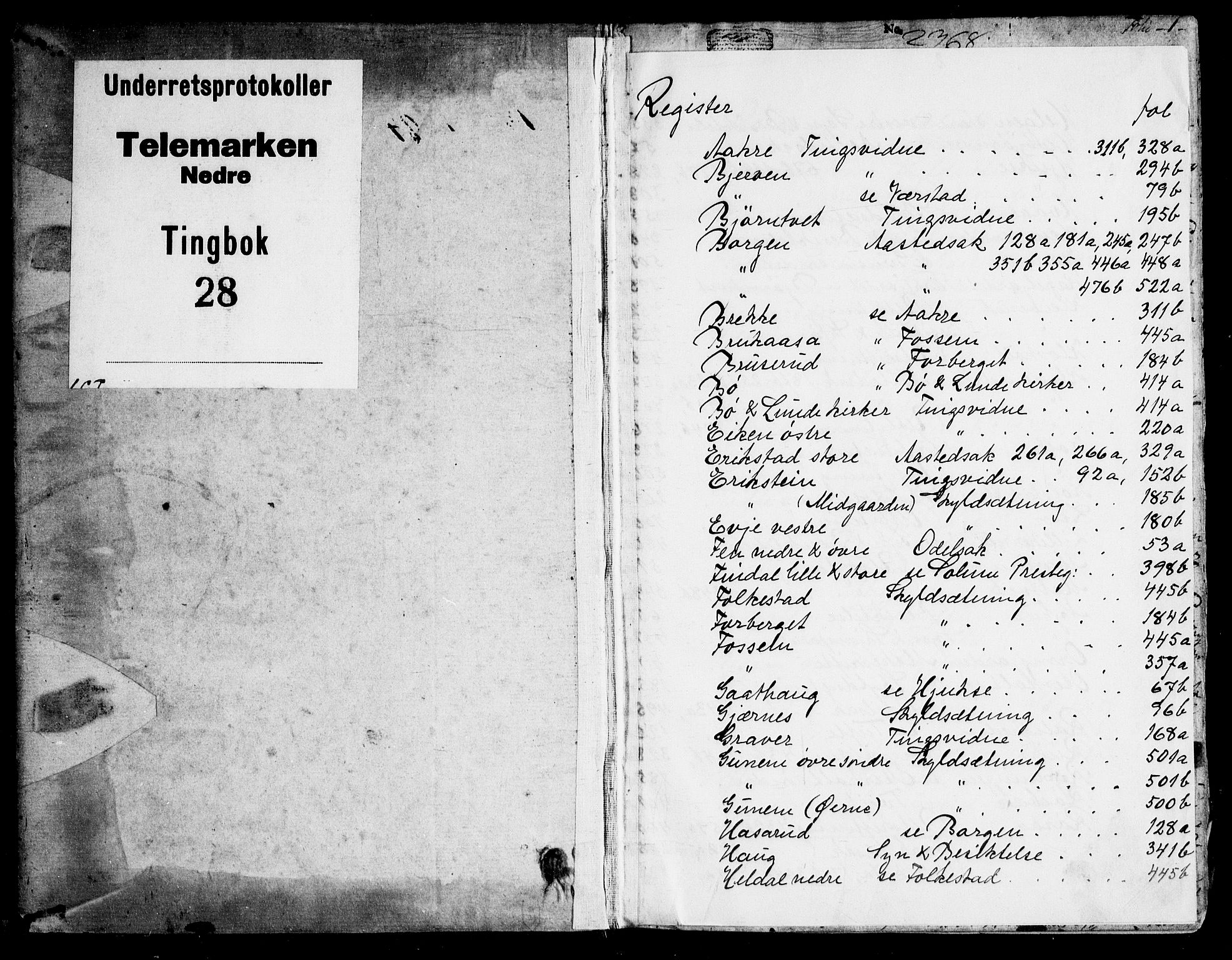 Nedre Telemark sorenskriveri, SAKO/A-135/F/Fa/L0030: Tingbok, 1789-1794