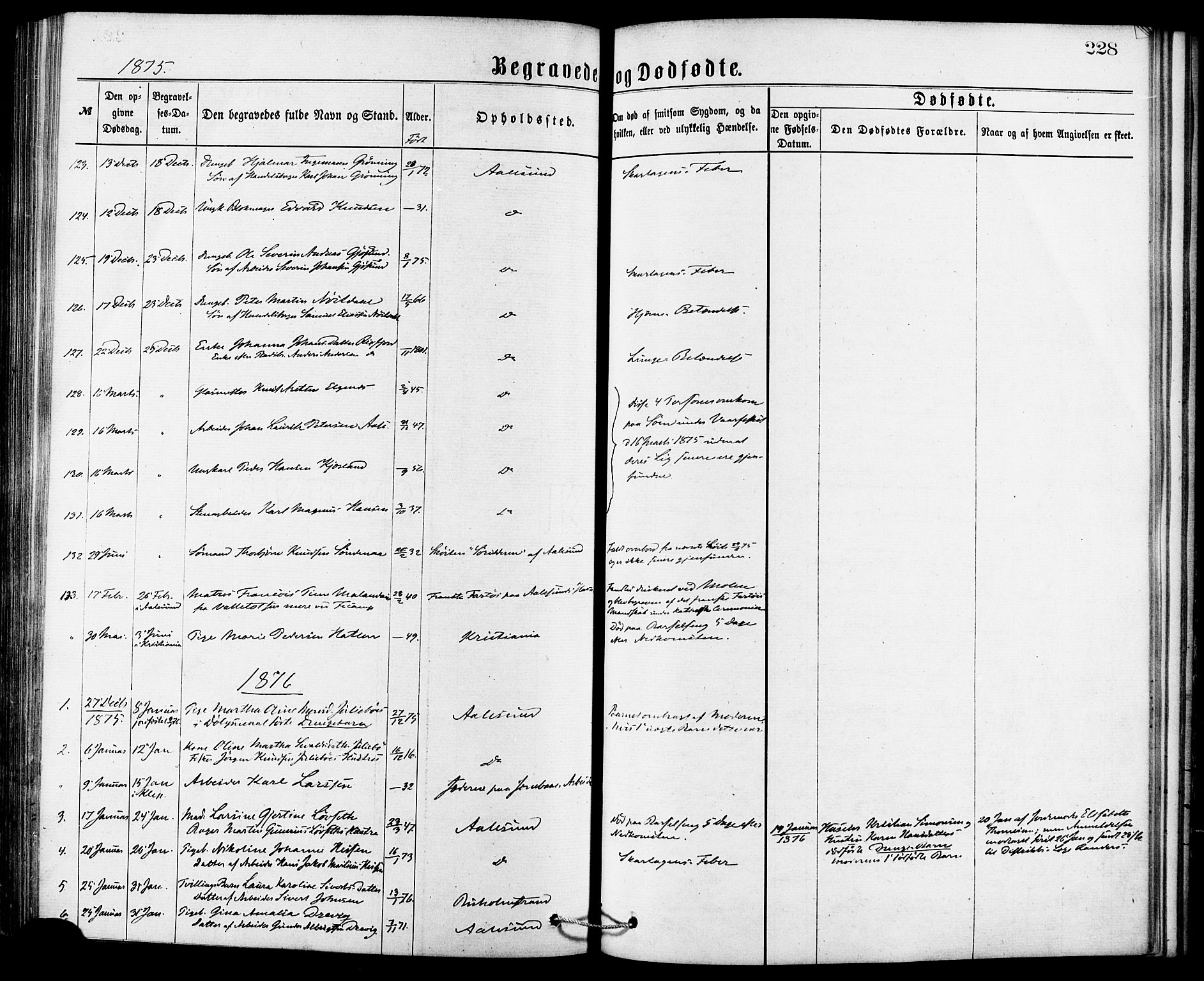 Ministerialprotokoller, klokkerbøker og fødselsregistre - Møre og Romsdal, AV/SAT-A-1454/529/L0453: Ministerialbok nr. 529A03, 1872-1877, s. 228