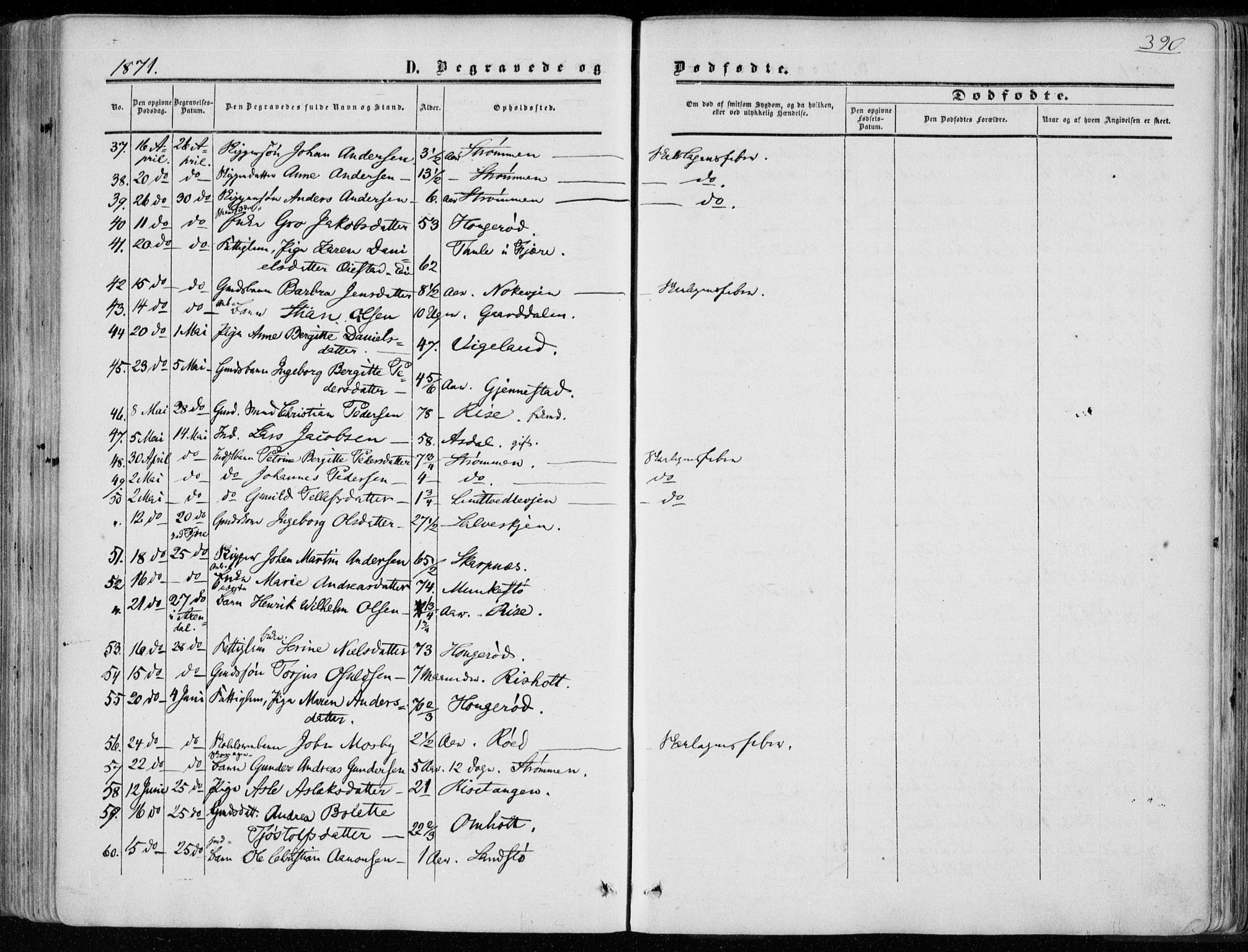 Øyestad sokneprestkontor, AV/SAK-1111-0049/F/Fa/L0015: Ministerialbok nr. A 15, 1857-1873, s. 390
