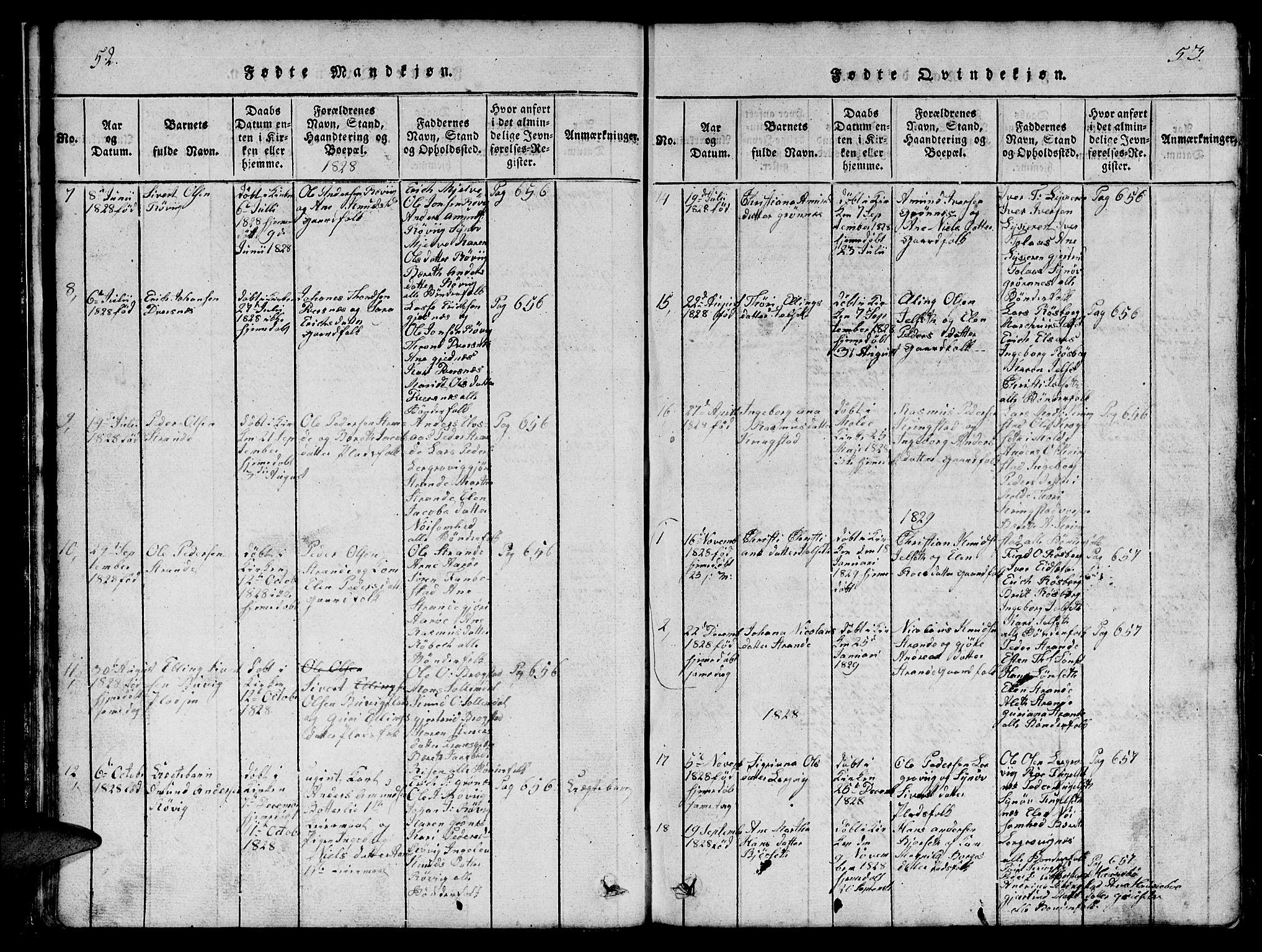 Ministerialprotokoller, klokkerbøker og fødselsregistre - Møre og Romsdal, SAT/A-1454/555/L0665: Klokkerbok nr. 555C01, 1818-1868, s. 52-53