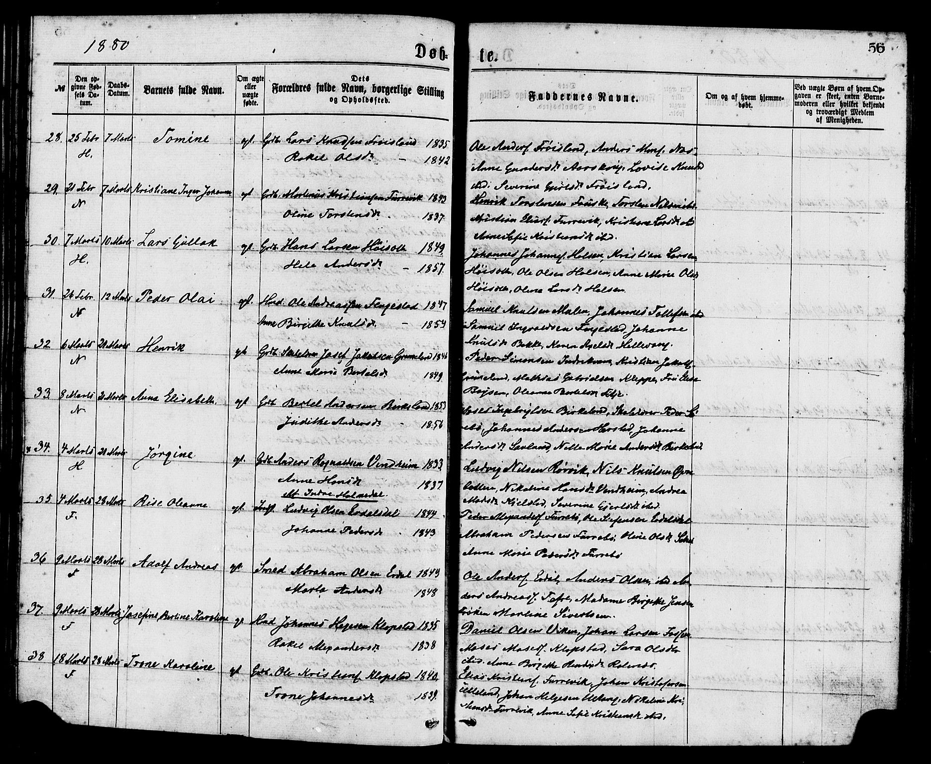 Førde sokneprestembete, AV/SAB-A-79901/H/Haa/Haaa/L0011: Ministerialbok nr. A 11, 1877-1880, s. 56