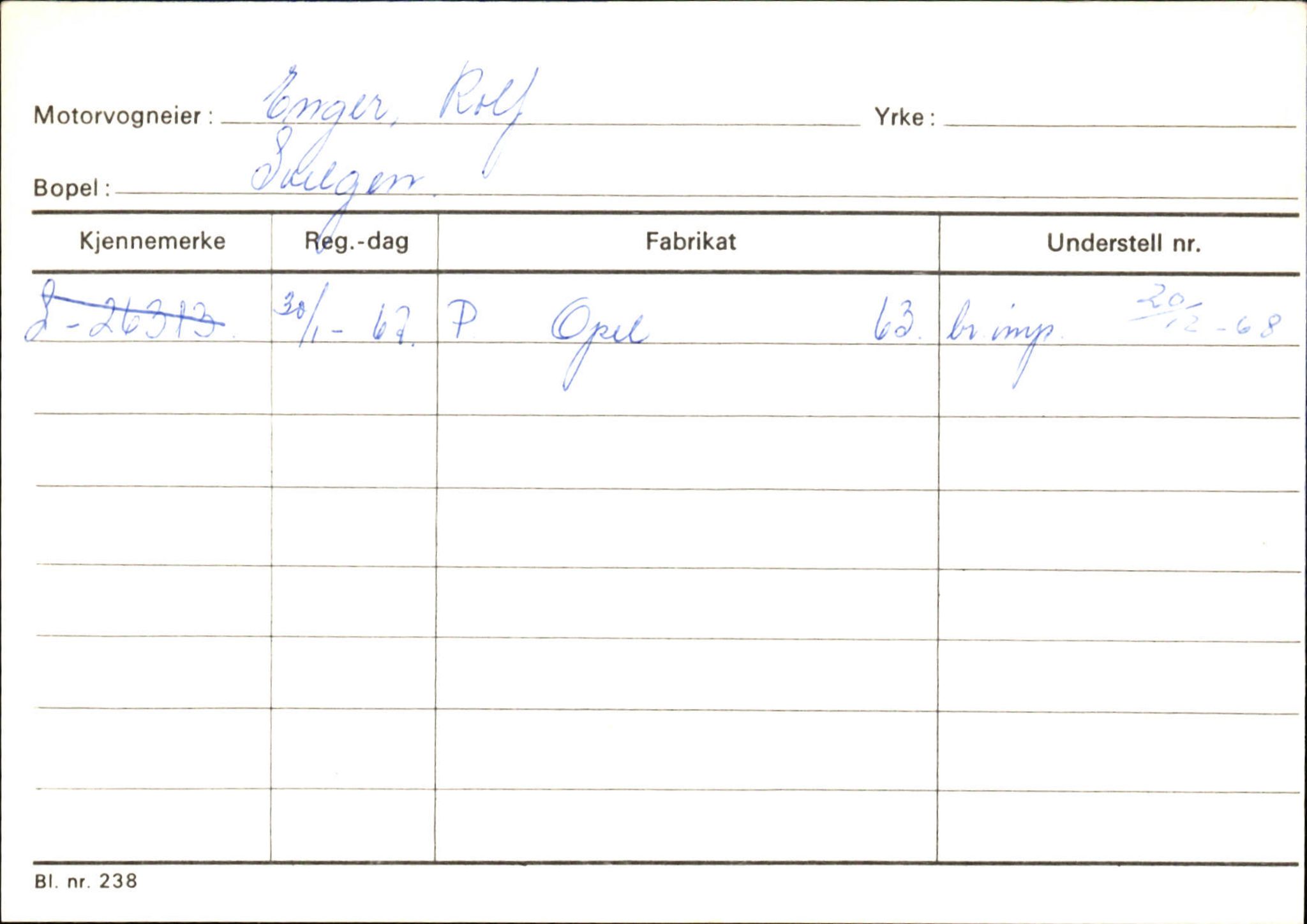 Statens vegvesen, Sogn og Fjordane vegkontor, AV/SAB-A-5301/4/F/L0133: Eigarregister Bremanger A-Å. Gaular A-H, 1945-1975, s. 313