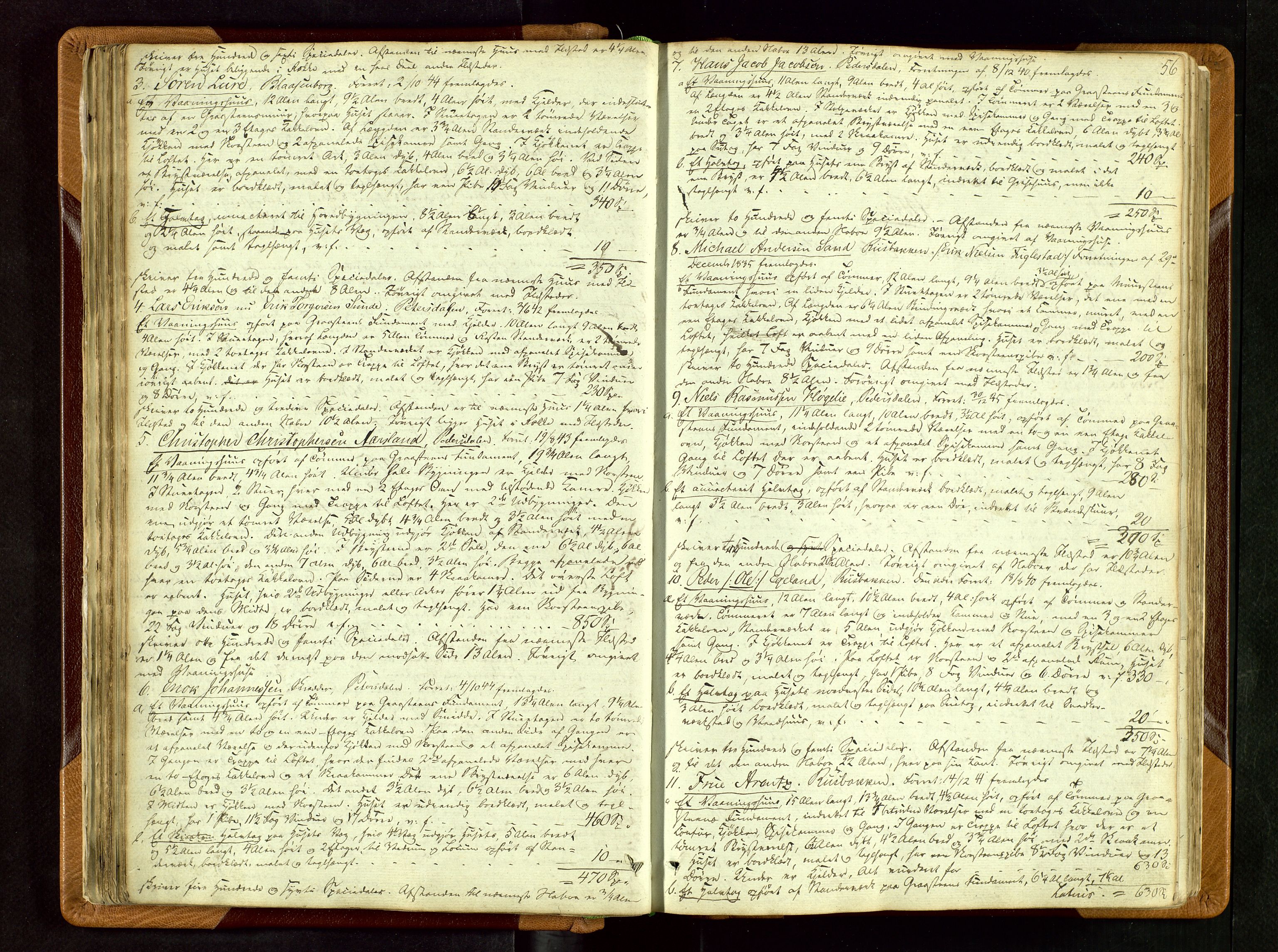 Hetland lensmannskontor, AV/SAST-A-100101/Goa/L0001: "Brandtaxations-Protocol for Goe Thinglaug", 1846-1874, s. 55b-56a