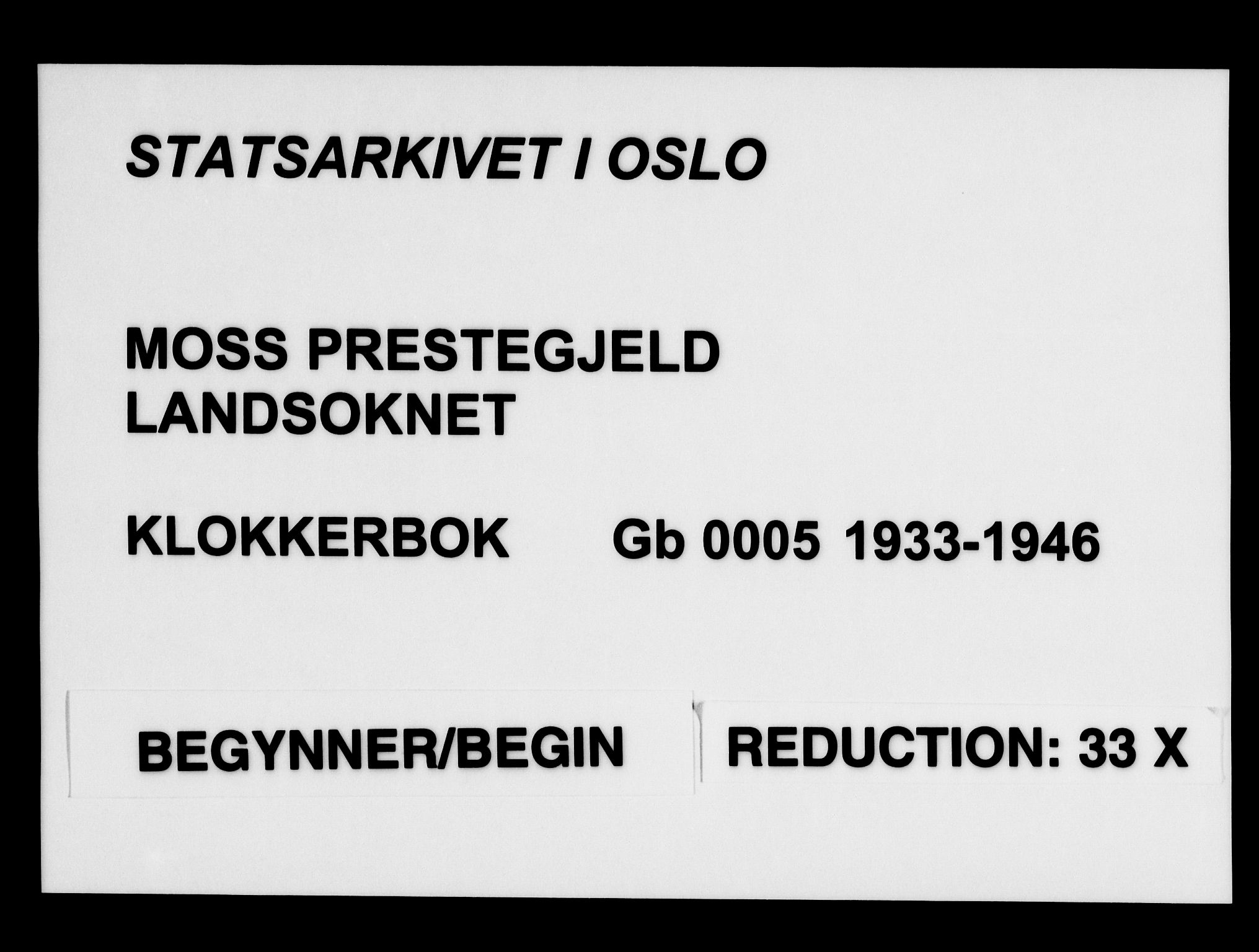 Moss prestekontor Kirkebøker, SAO/A-2003/G/Gb/L0005: Klokkerbok nr. II 5, 1933-1946
