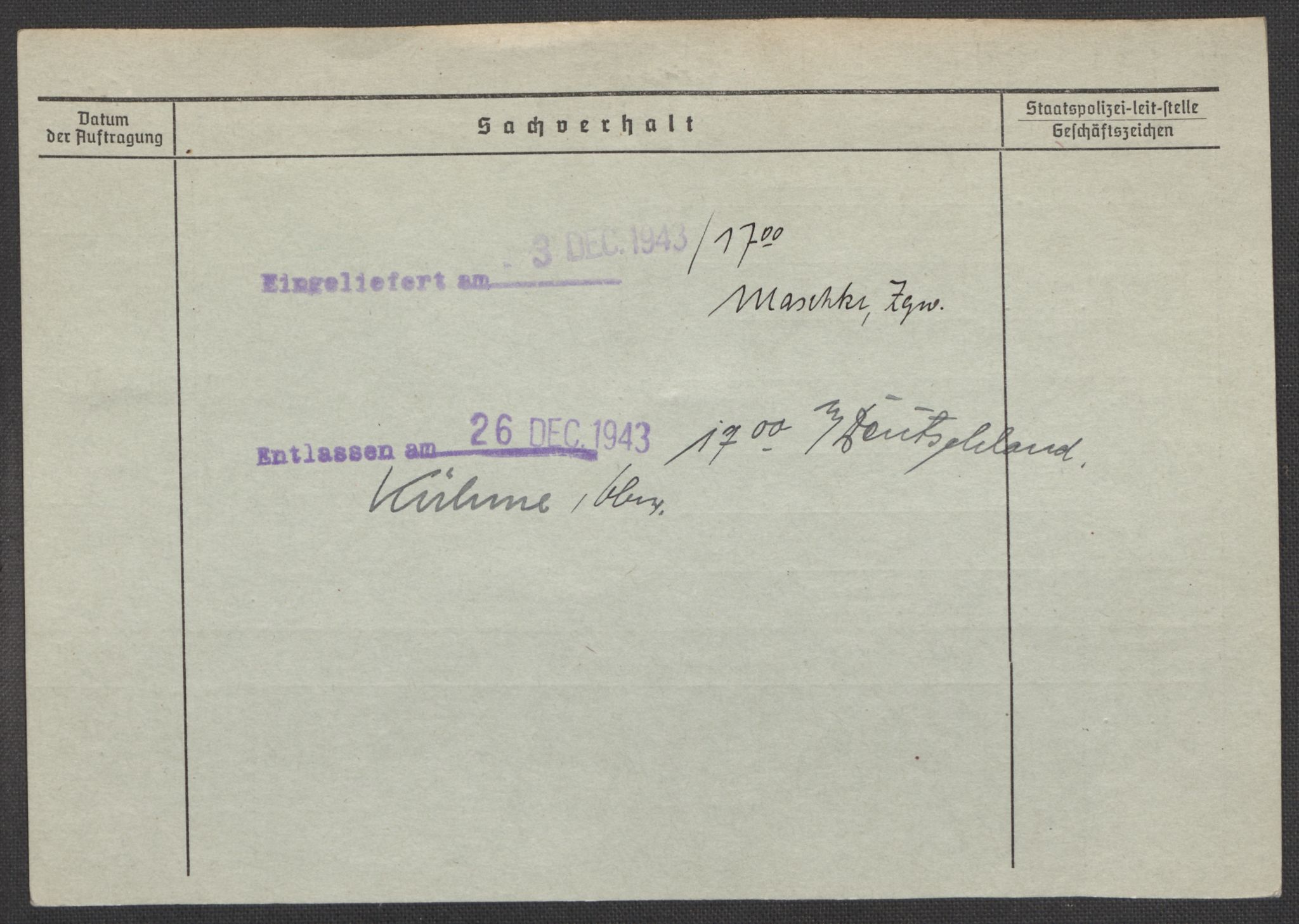 Befehlshaber der Sicherheitspolizei und des SD, AV/RA-RAFA-5969/E/Ea/Eaa/L0006: Register over norske fanger i Møllergata 19: Kj-Lund, 1940-1945, s. 579