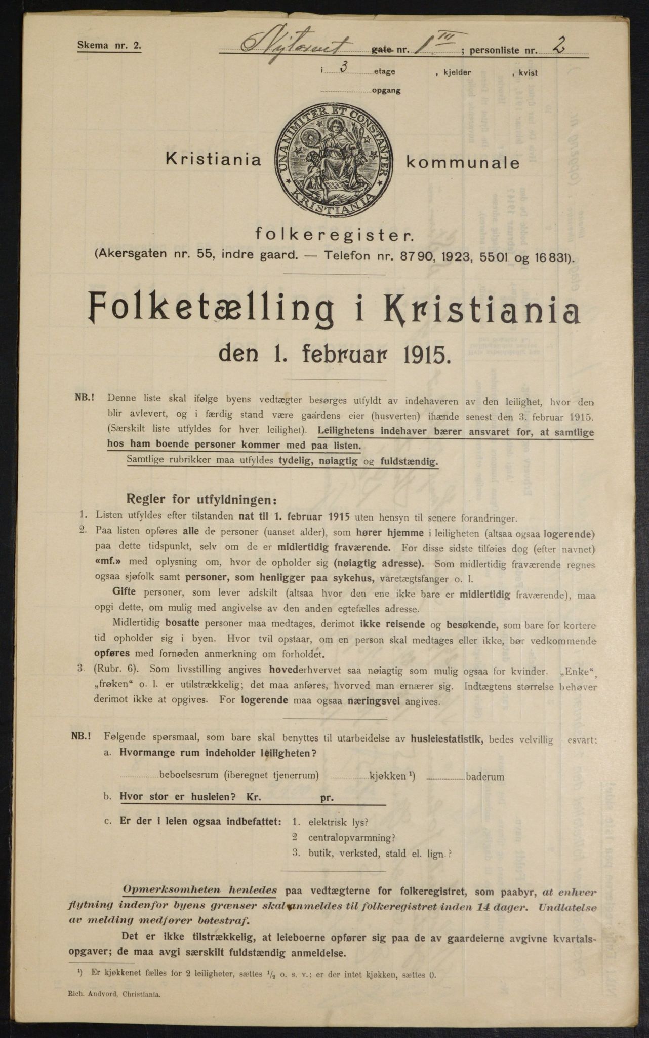 OBA, Kommunal folketelling 1.2.1915 for Kristiania, 1915, s. 73420