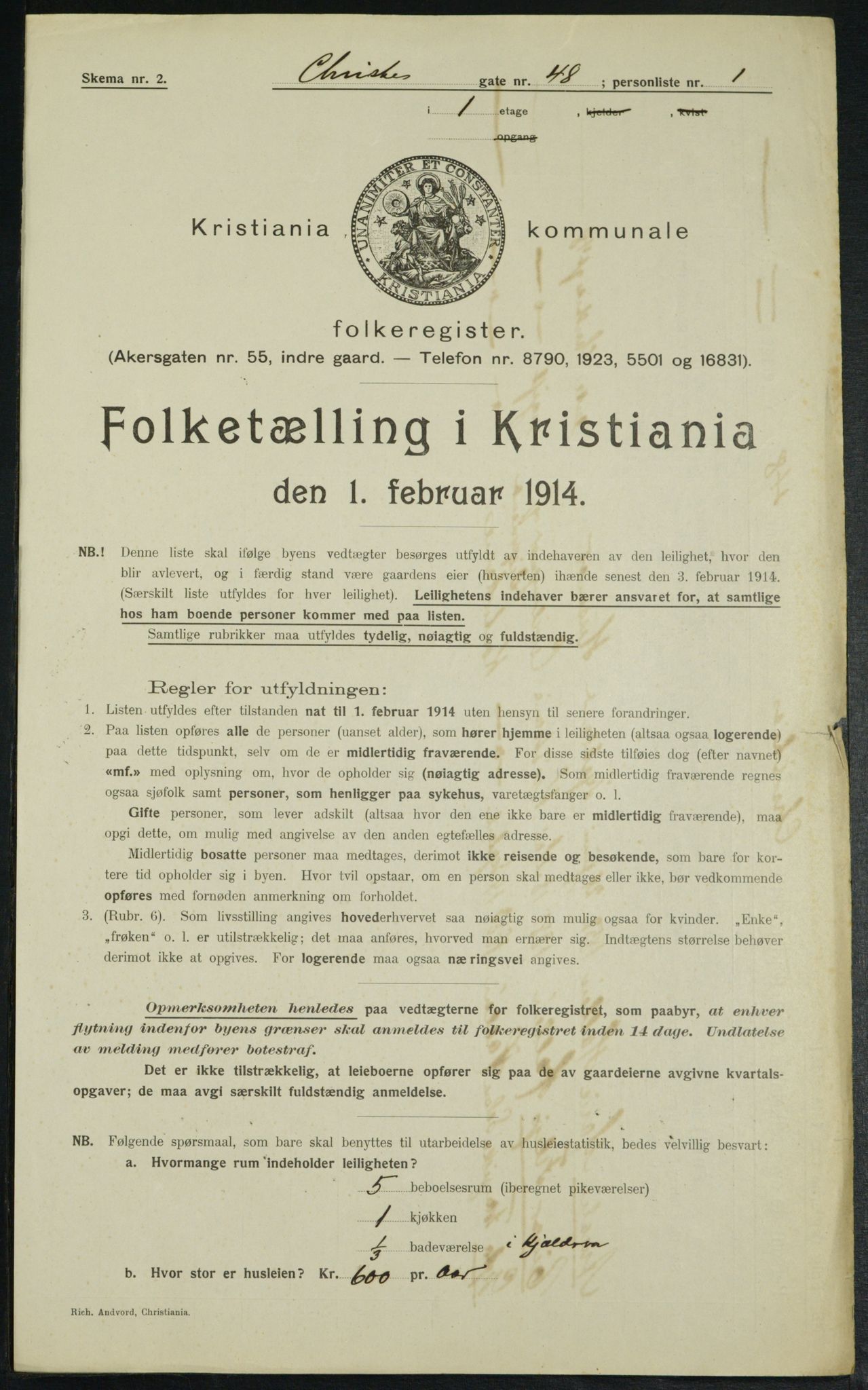 OBA, Kommunal folketelling 1.2.1914 for Kristiania, 1914, s. 12865