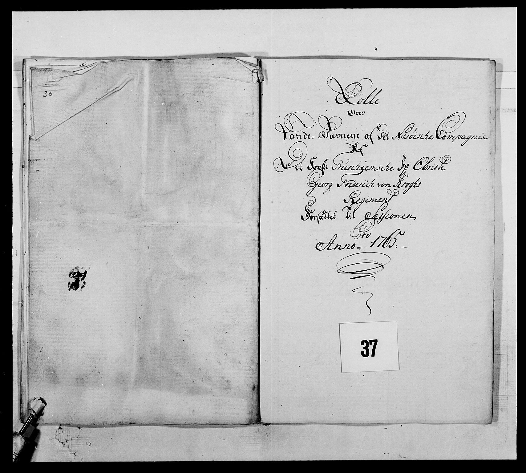Kommanderende general (KG I) med Det norske krigsdirektorium, AV/RA-EA-5419/E/Ea/L0510: 1. Trondheimske regiment, 1756-1765, s. 454