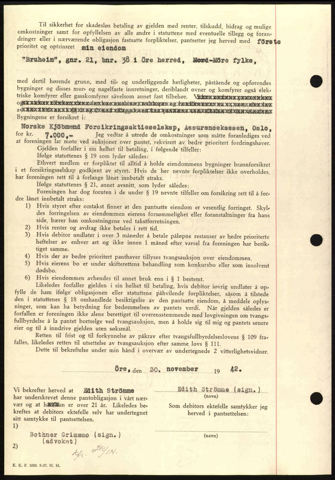 Nordmøre sorenskriveri, SAT/A-4132/1/2/2Ca: Pantebok nr. B90, 1942-1943, Dagboknr: 274/1943