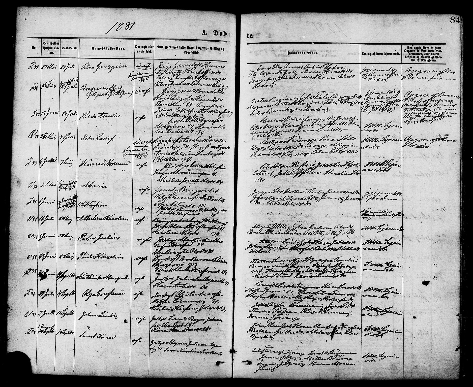 Ministerialprotokoller, klokkerbøker og fødselsregistre - Nord-Trøndelag, SAT/A-1458/773/L0616: Ministerialbok nr. 773A07, 1870-1887, s. 84