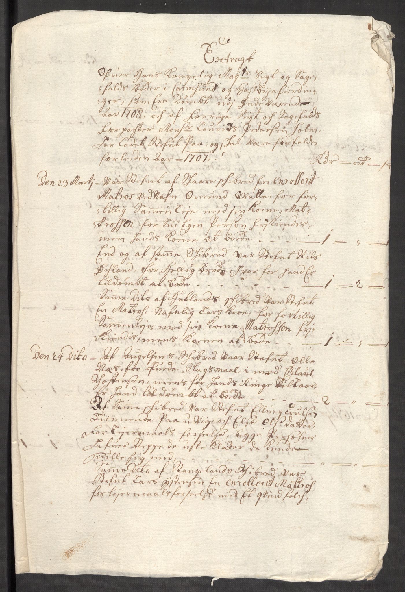 Rentekammeret inntil 1814, Reviderte regnskaper, Fogderegnskap, AV/RA-EA-4092/R47/L2861: Fogderegnskap Ryfylke, 1706-1709, s. 194