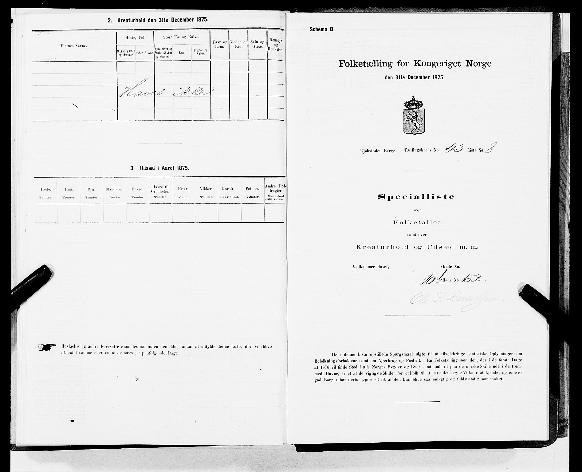 SAB, Folketelling 1875 for 1301 Bergen kjøpstad, 1875, s. 2240