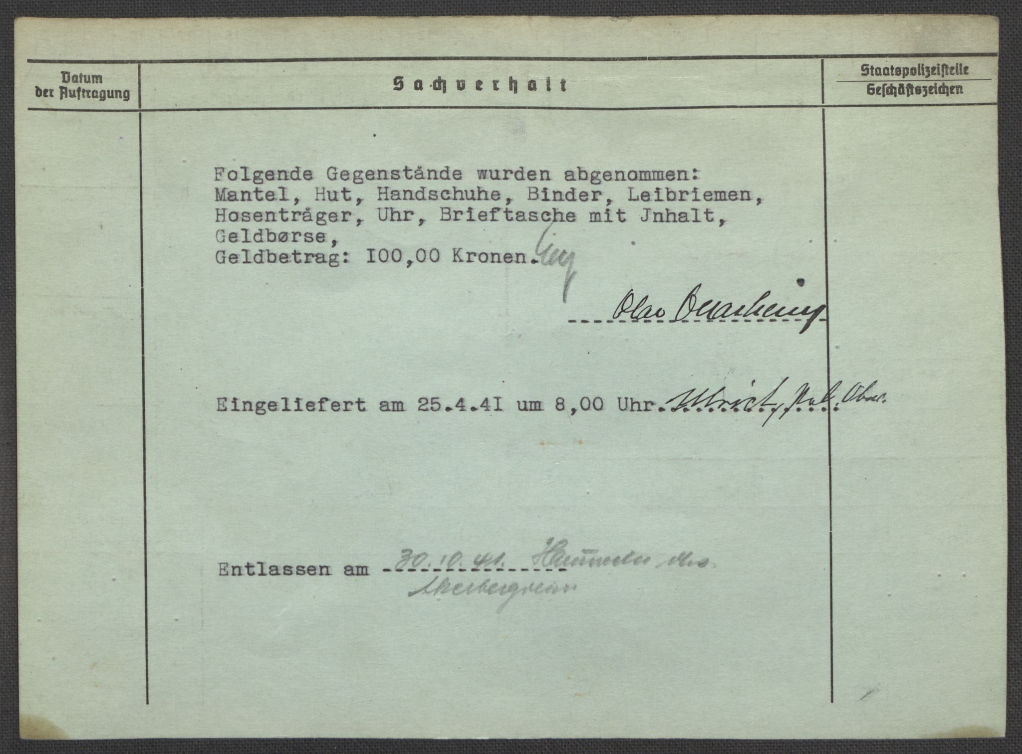 Befehlshaber der Sicherheitspolizei und des SD, RA/RAFA-5969/E/Ea/Eaa/L0008: Register over norske fanger i Møllergata 19: Oelze-Ru, 1940-1945, s. 443
