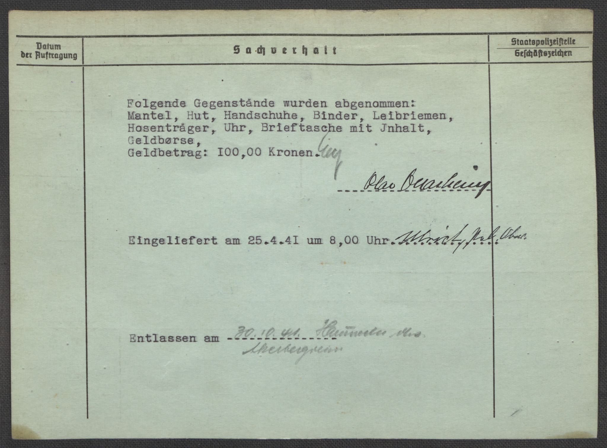 Befehlshaber der Sicherheitspolizei und des SD, AV/RA-RAFA-5969/E/Ea/Eaa/L0008: Register over norske fanger i Møllergata 19: Oelze-Ru, 1940-1945, s. 443