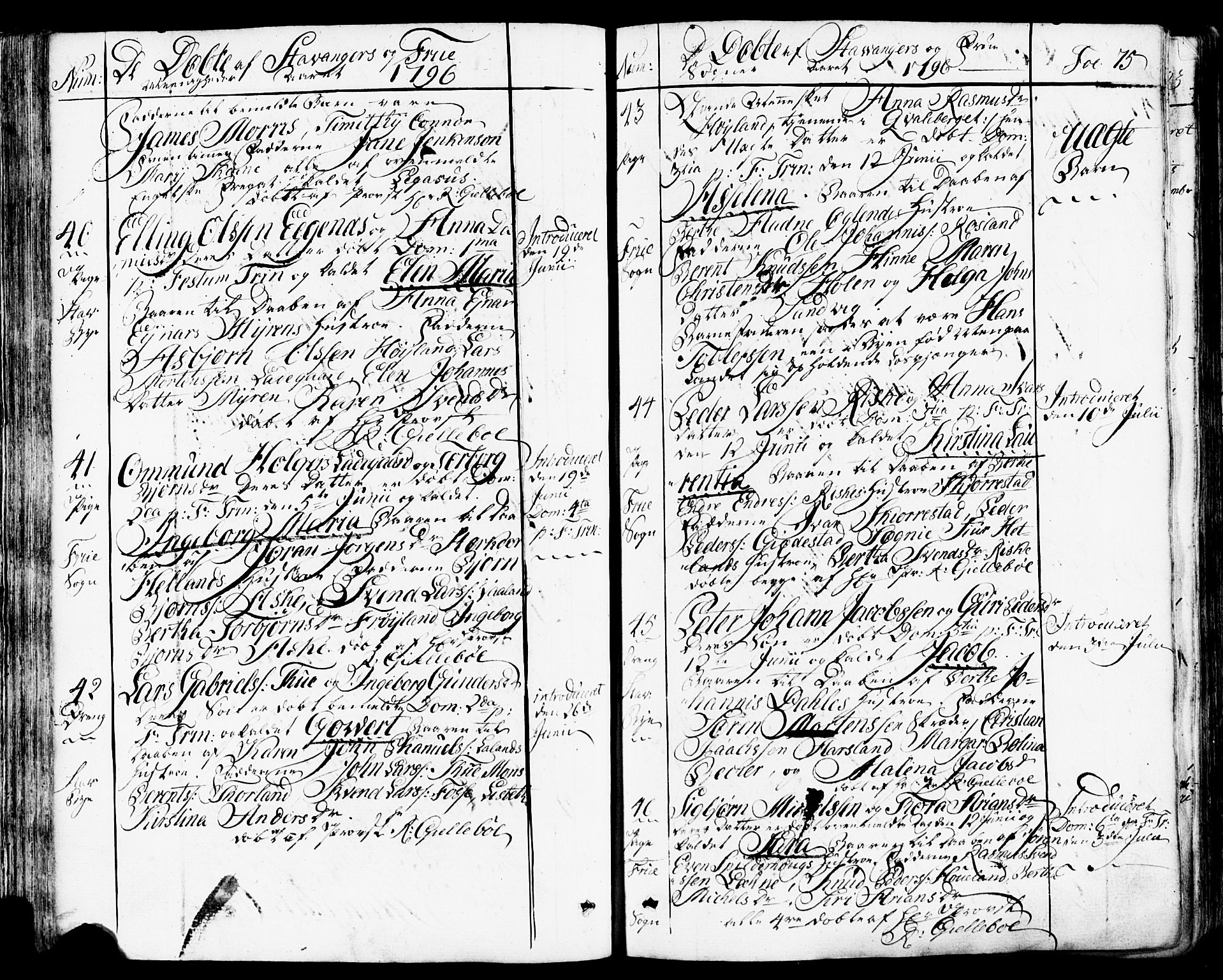 Domkirken sokneprestkontor, AV/SAST-A-101812/001/30/30BB/L0007: Klokkerbok nr. B 7, 1791-1813, s. 75