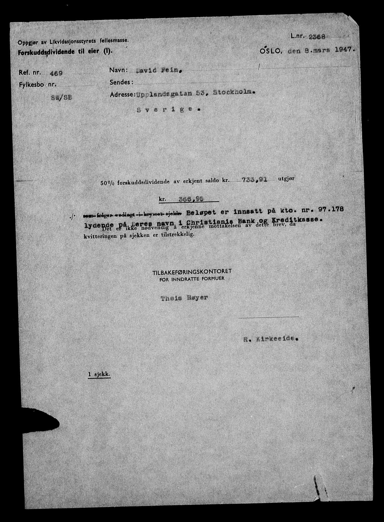 Justisdepartementet, Tilbakeføringskontoret for inndratte formuer, RA/S-1564/H/Hc/Hcc/L0933: --, 1945-1947, s. 410