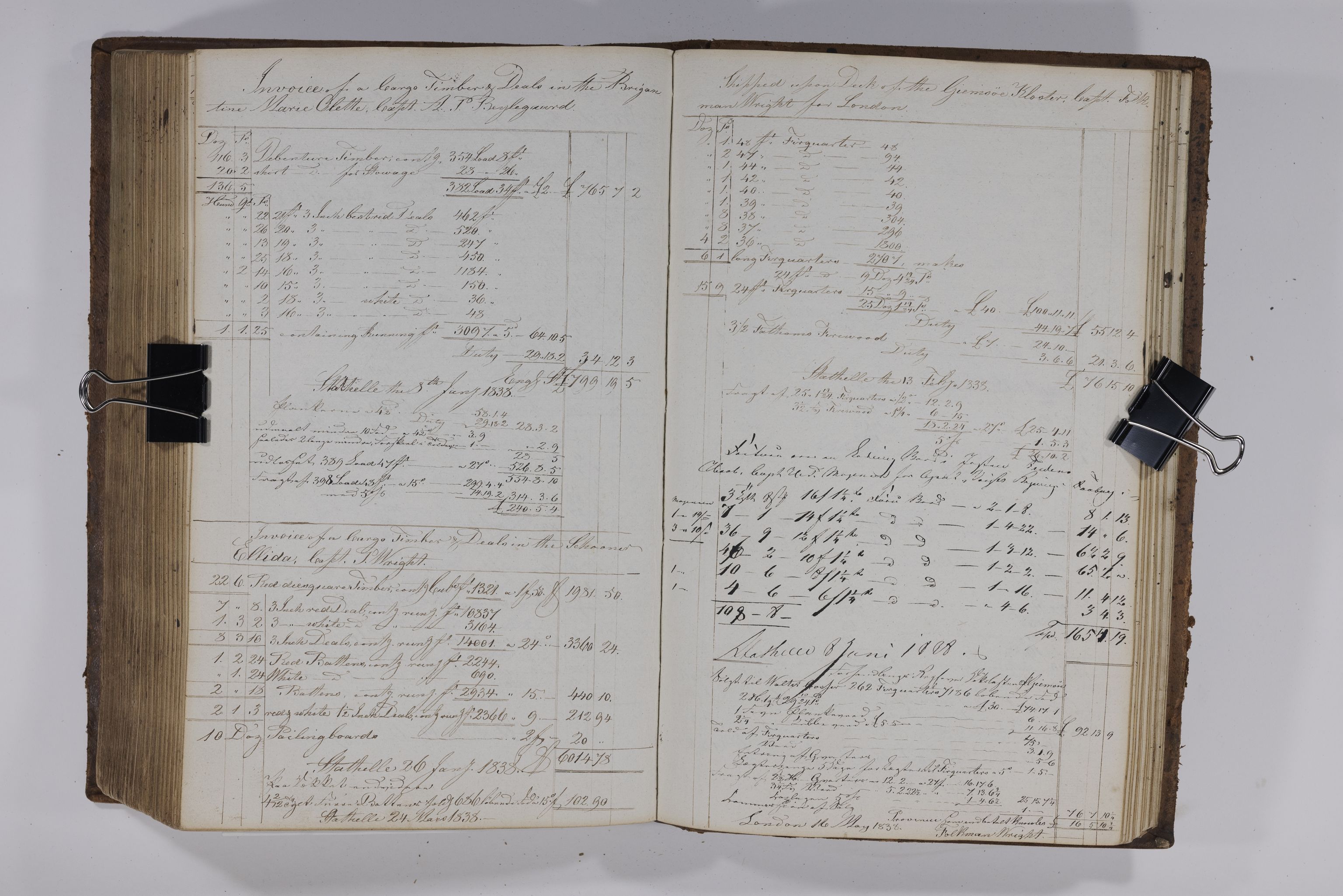 , Priscourant-tømmerpriser, 1834-38, 1834-1838, s. 319