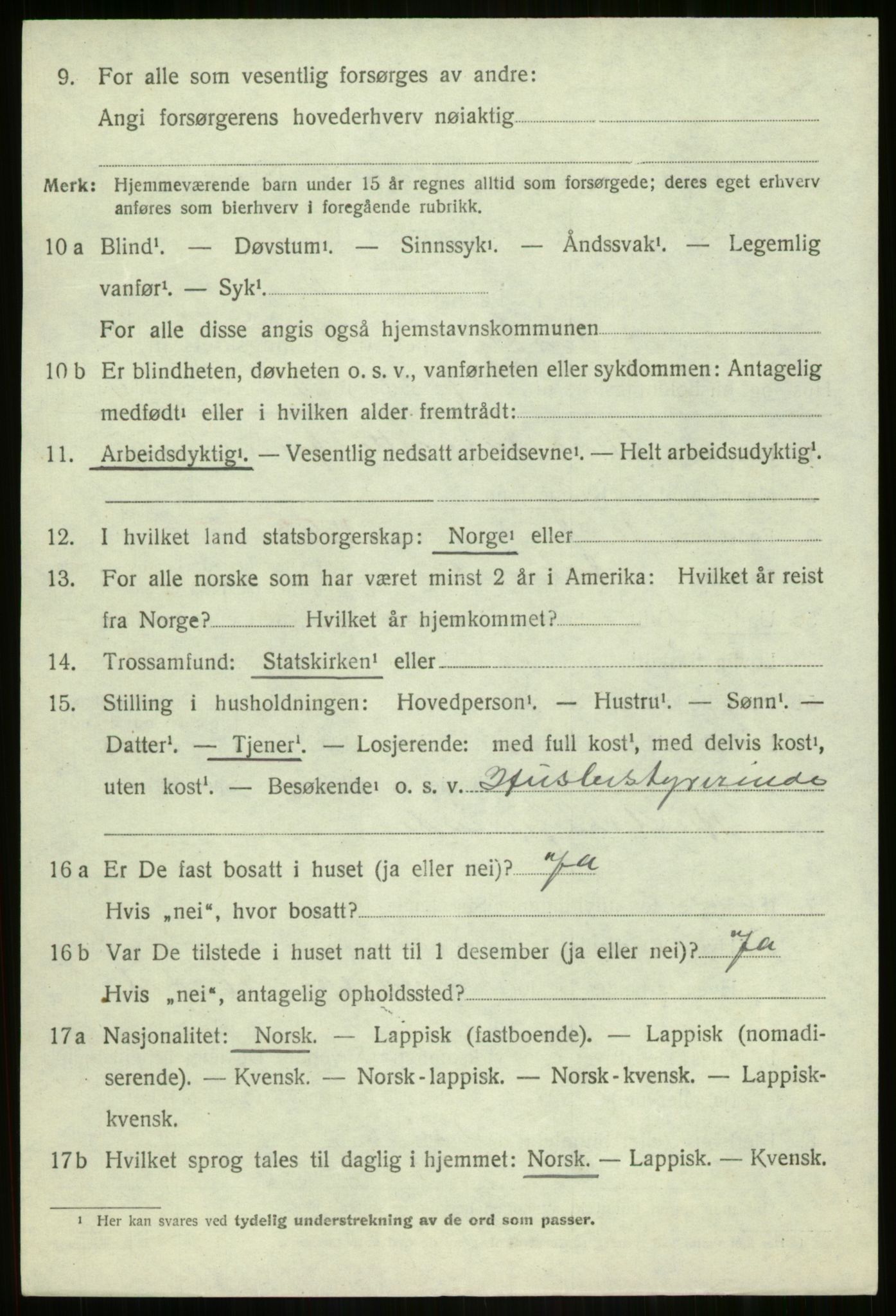 SATØ, Folketelling 1920 for 1926 Dyrøy herred, 1920, s. 1602