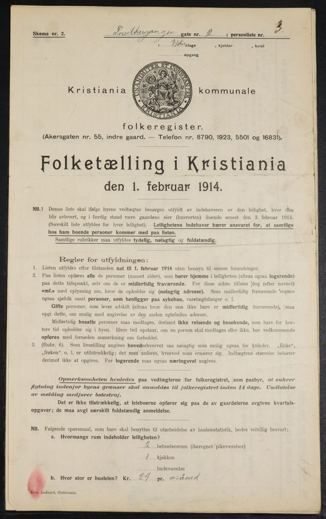 OBA, Kommunal folketelling 1.2.1914 for Kristiania, 1914, s. 97814