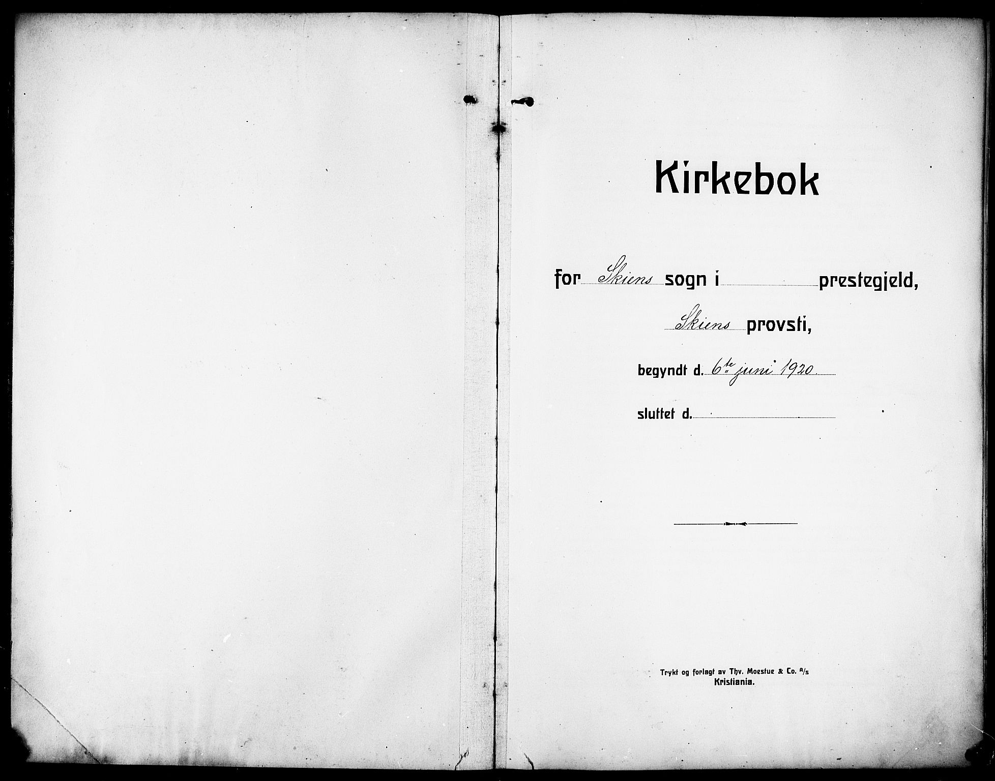 Skien kirkebøker, AV/SAKO-A-302/G/Ga/L0010: Klokkerbok nr. 10, 1920-1931