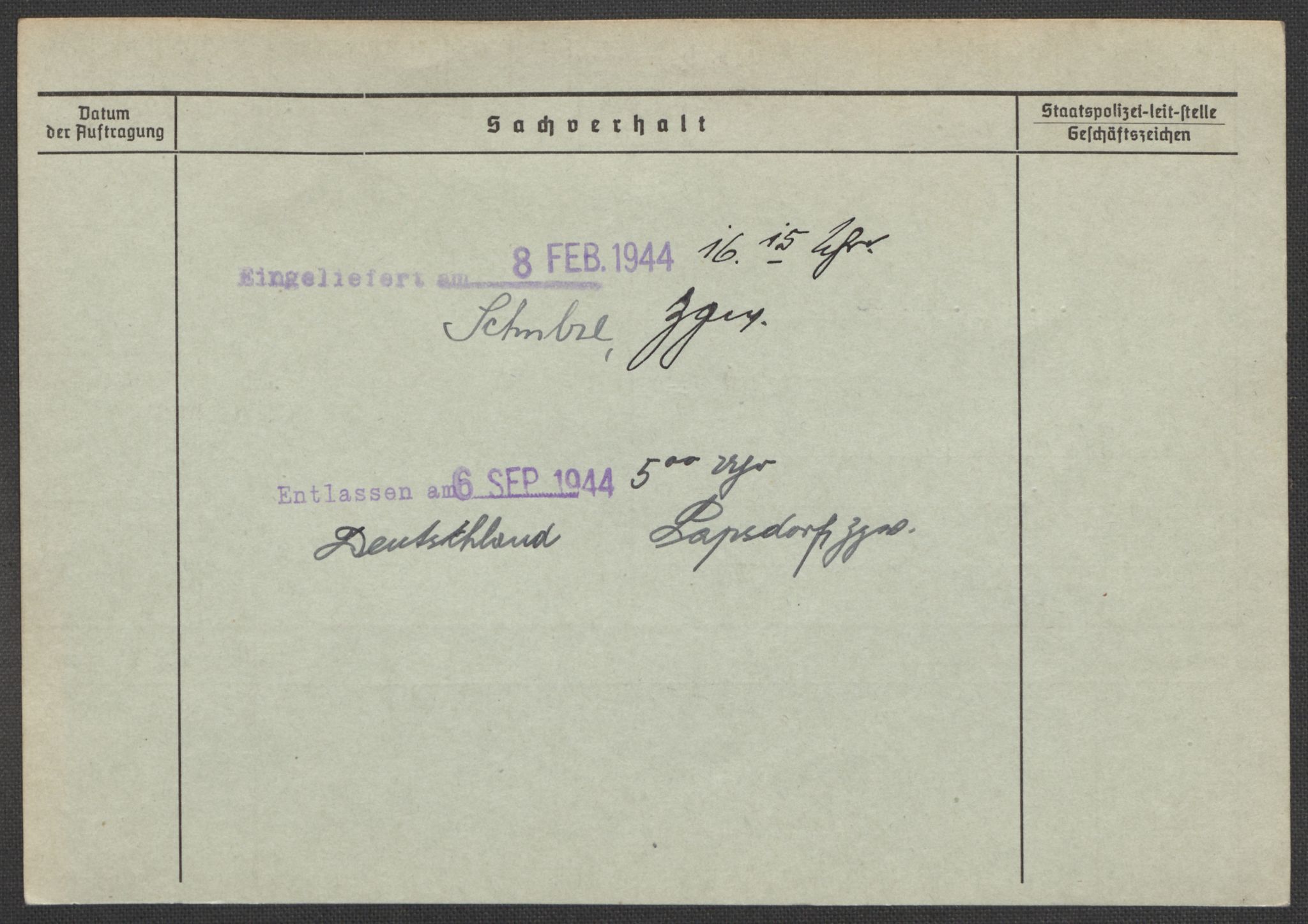 Befehlshaber der Sicherheitspolizei und des SD, AV/RA-RAFA-5969/E/Ea/Eaa/L0006: Register over norske fanger i Møllergata 19: Kj-Lund, 1940-1945, s. 73