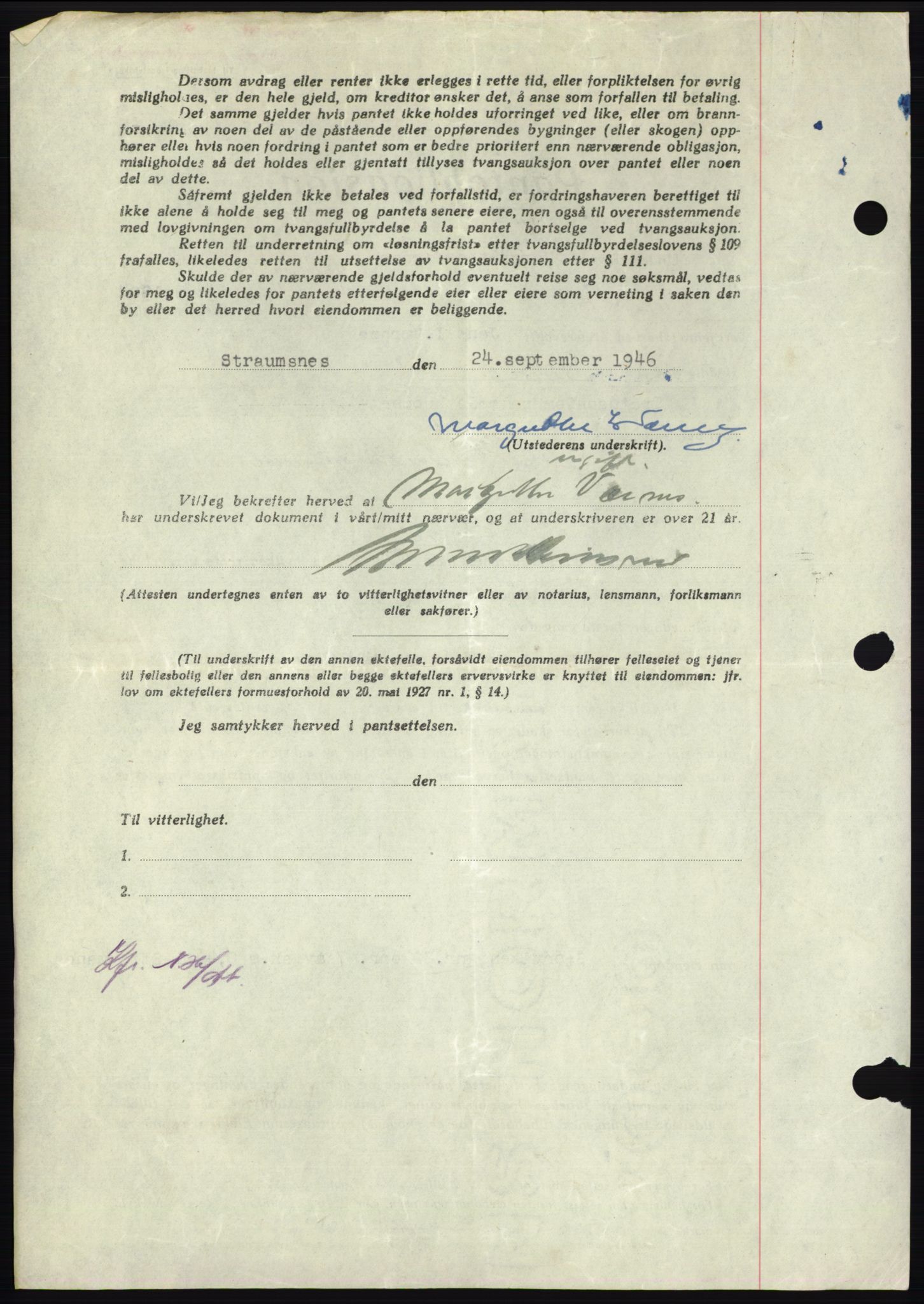 Nordmøre sorenskriveri, AV/SAT-A-4132/1/2/2Ca: Pantebok nr. B95, 1946-1947, Dagboknr: 2264/1946