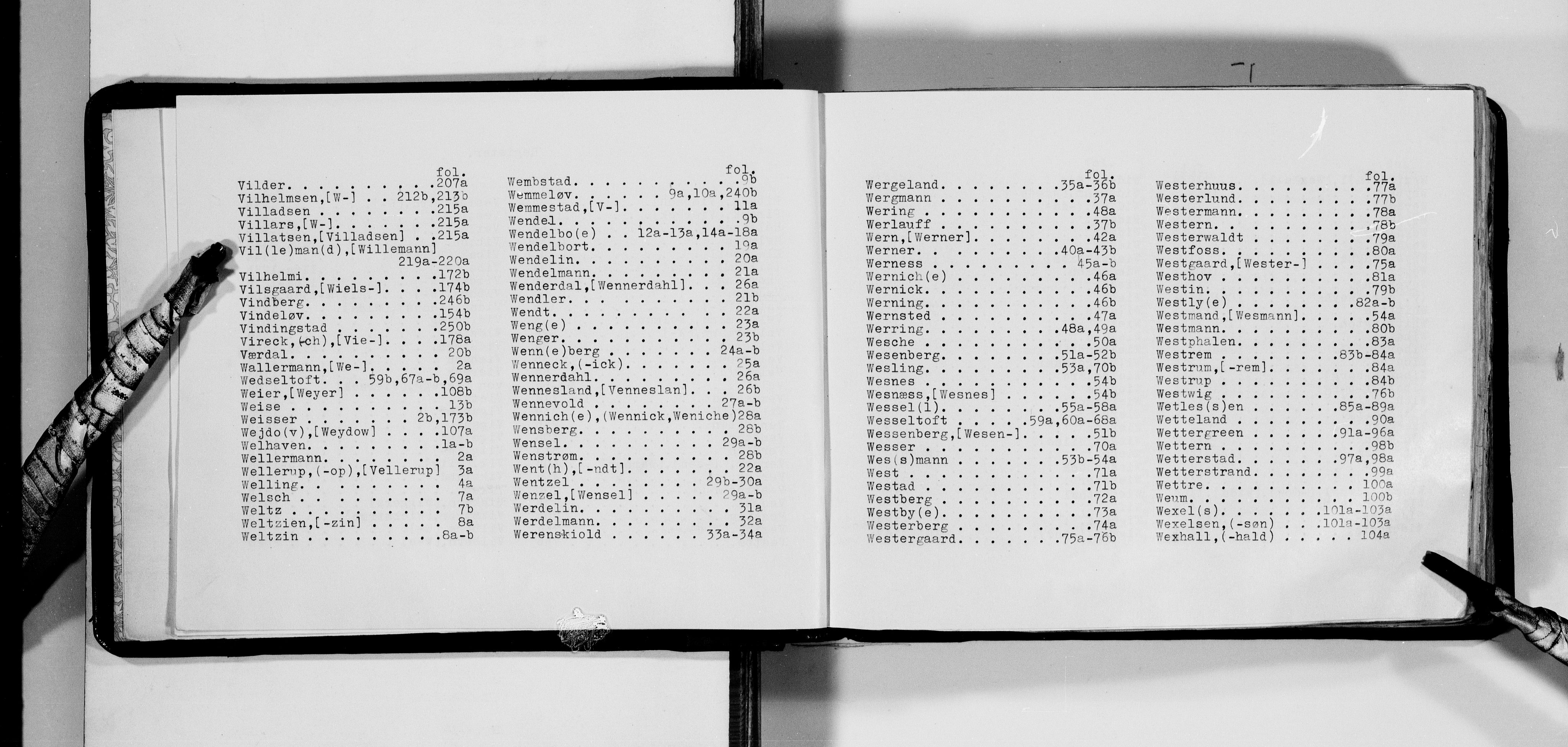 Lassens samlinger, AV/RA-PA-0051/F/Fa/L0046: Personalhistoriske og genealogiske opptegnelser: Welhaven - Windingstad, 1500-1907