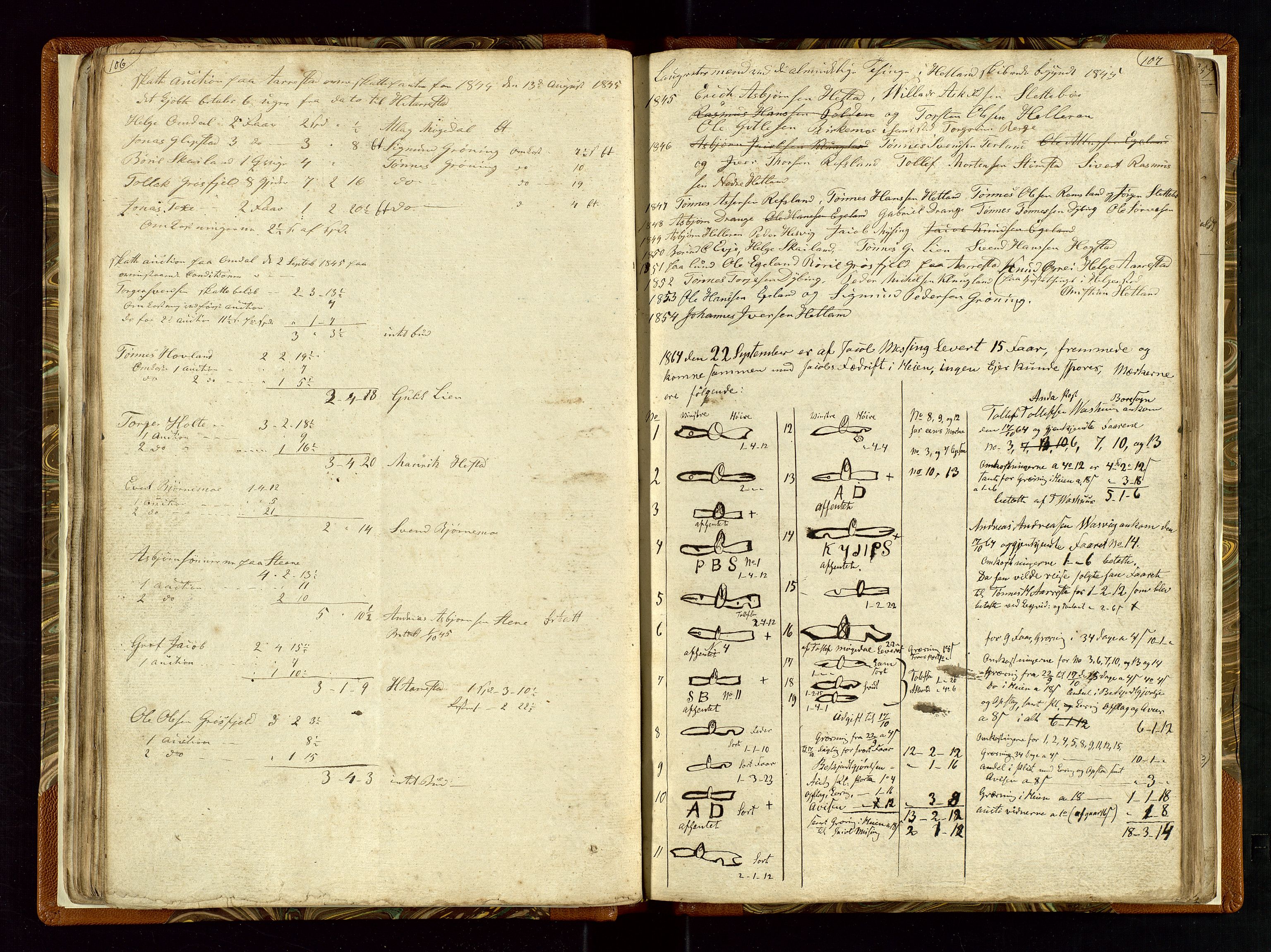 Helleland lensmannskontor, SAST/A-100209/Ya/L0003: Diverseprotokoll, 1842-1960, s. 106-107