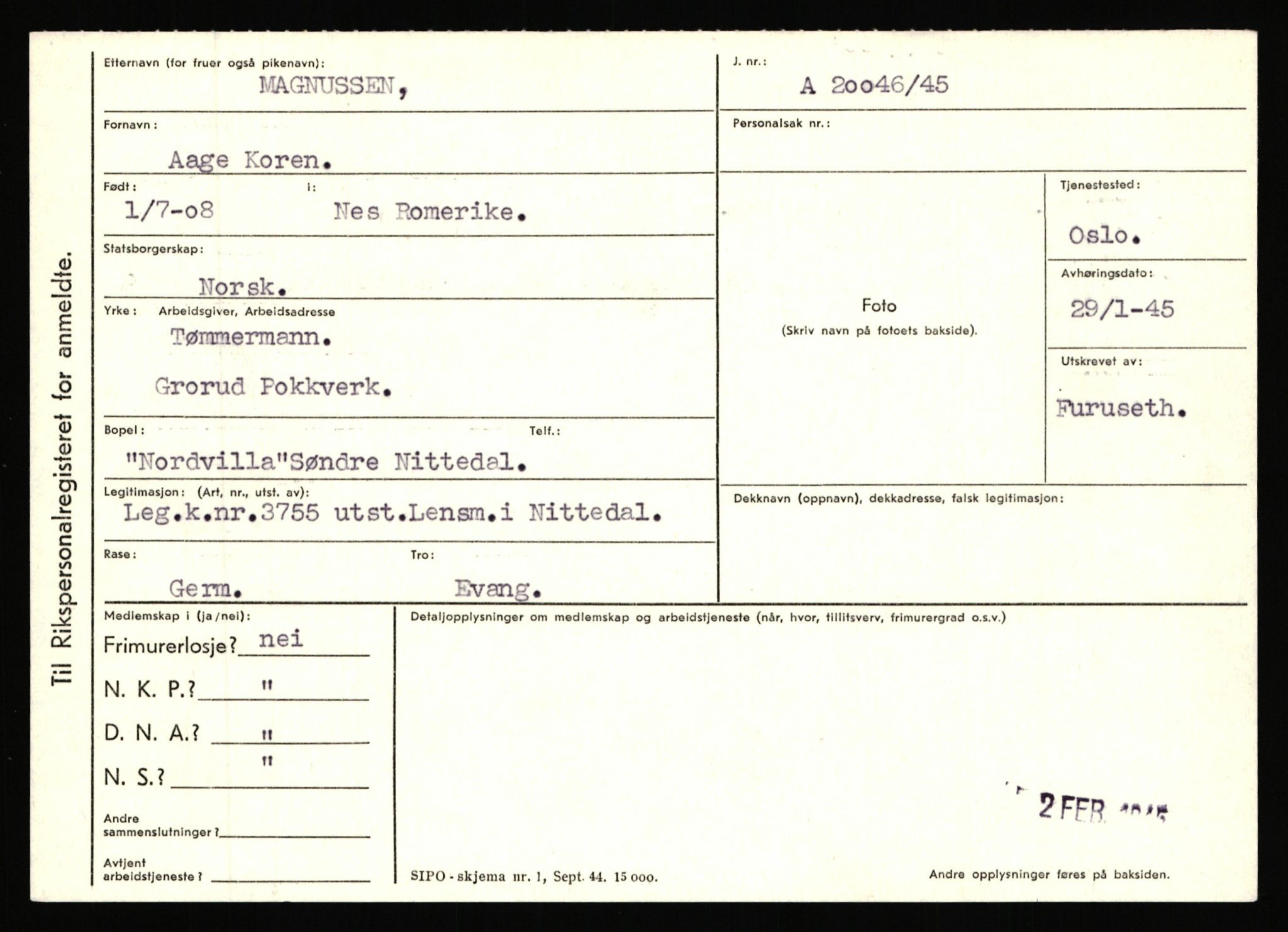 Statspolitiet - Hovedkontoret / Osloavdelingen, AV/RA-S-1329/C/Ca/L0010: Lind - Moksnes, 1943-1945, s. 2584