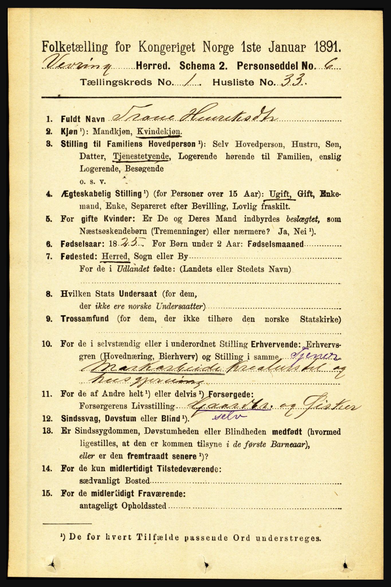 RA, Folketelling 1891 for 1434 Vevring herred, 1891, s. 268