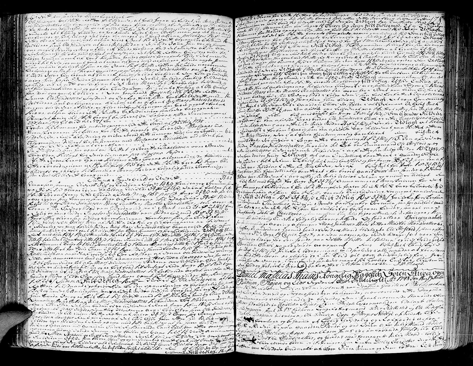 Lier, Røyken og Hurum sorenskriveri, SAKO/A-89/H/Hc/L0004: Skifteprotokoll, 1745-1761, s. 127b-128a