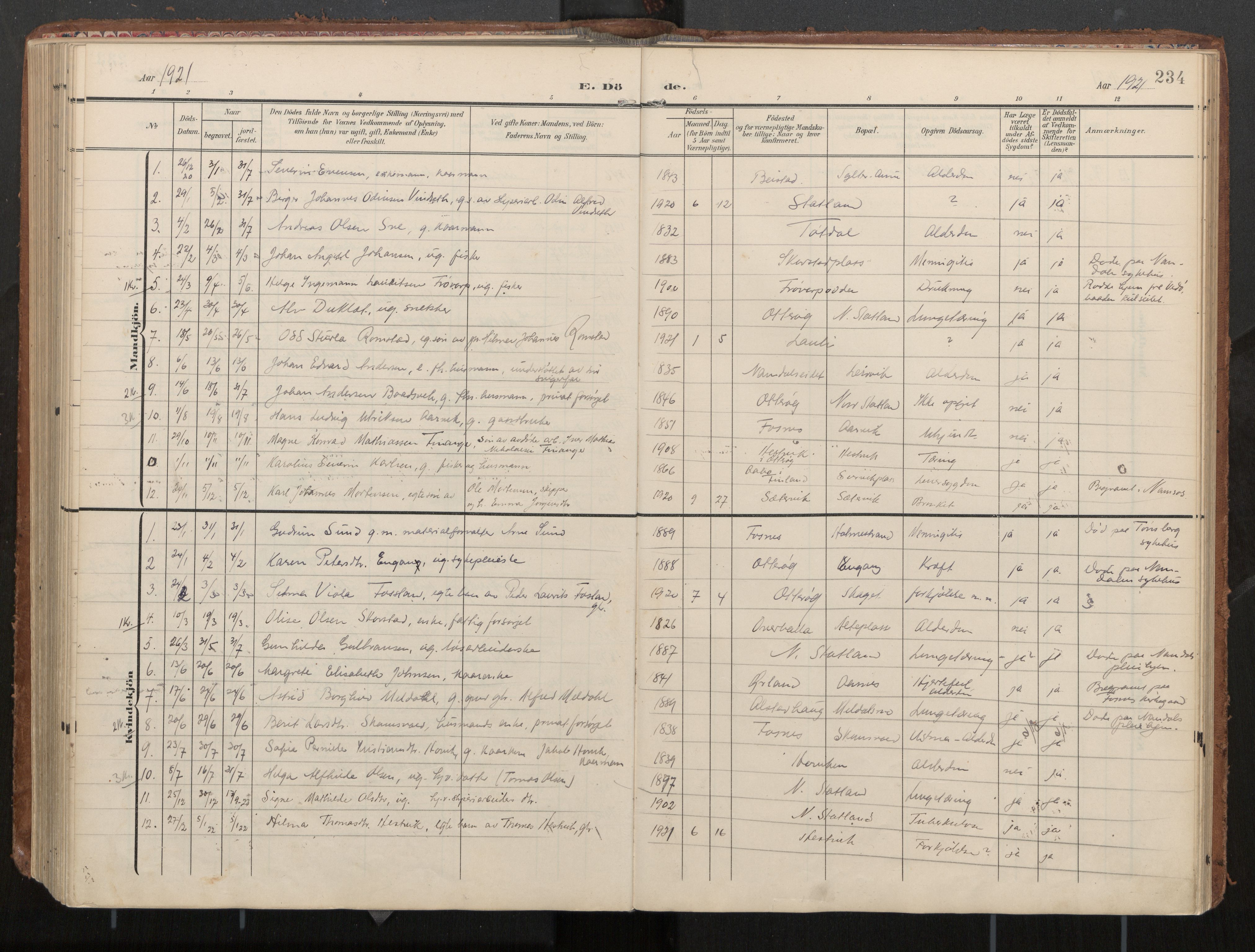 Ministerialprotokoller, klokkerbøker og fødselsregistre - Nord-Trøndelag, SAT/A-1458/774/L0629: Ministerialbok, 1904-1926, s. 234