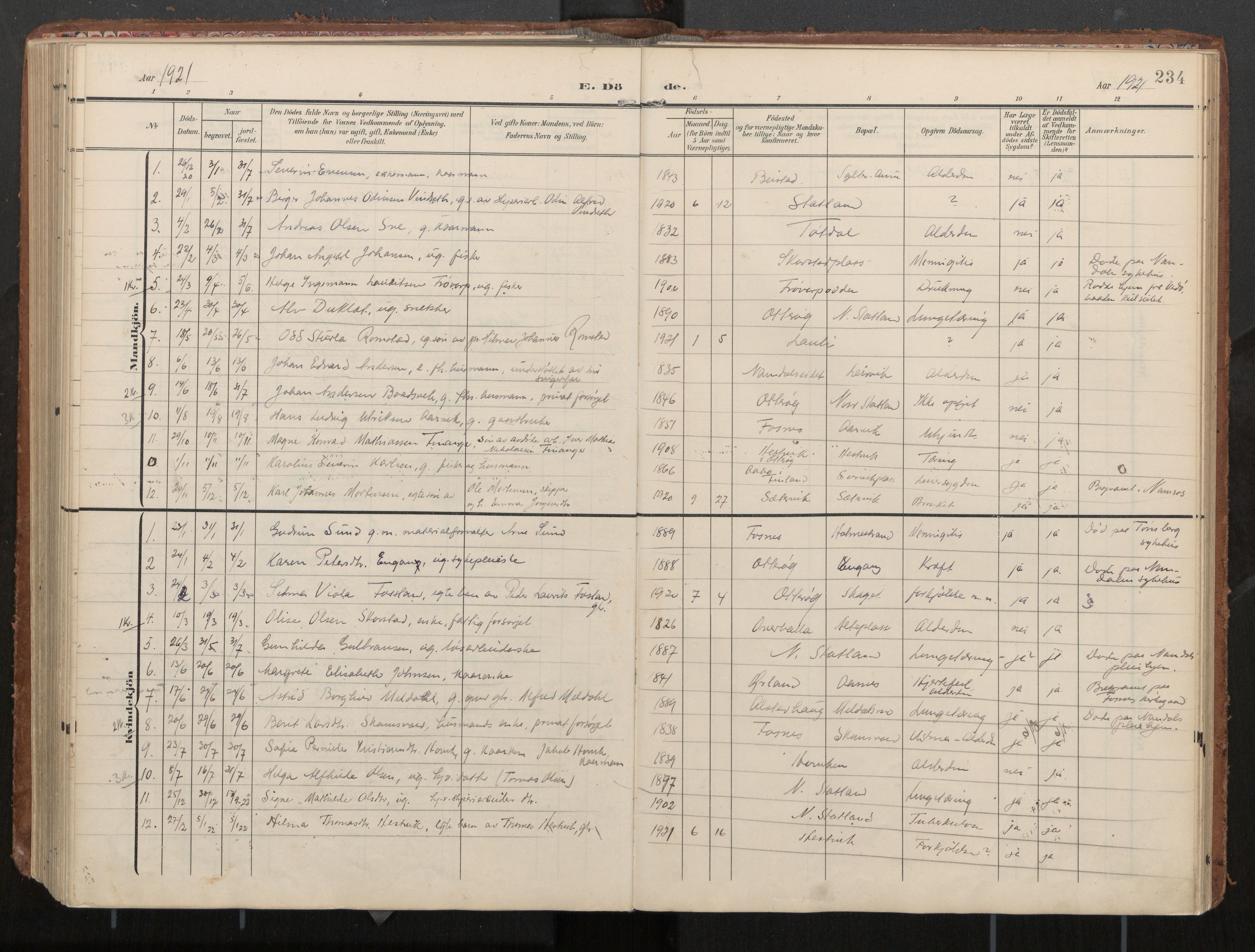 Ministerialprotokoller, klokkerbøker og fødselsregistre - Nord-Trøndelag, AV/SAT-A-1458/774/L0629: Ministerialbok, 1904-1926, s. 234