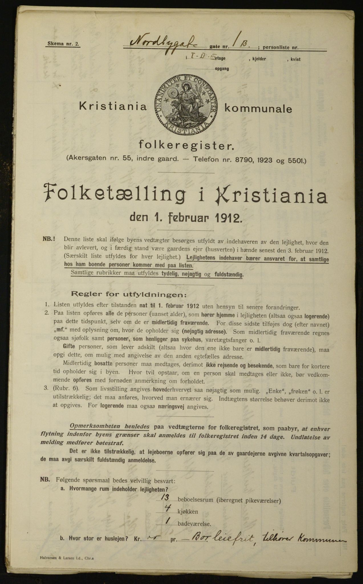 OBA, Kommunal folketelling 1.2.1912 for Kristiania, 1912, s. 72019