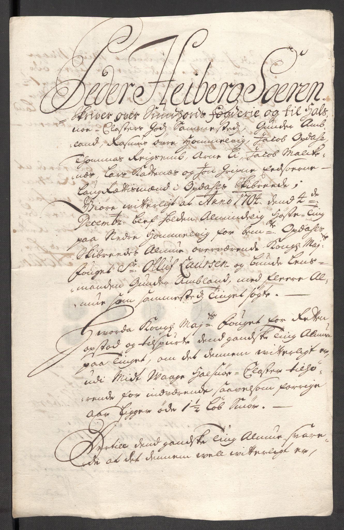 Rentekammeret inntil 1814, Reviderte regnskaper, Fogderegnskap, AV/RA-EA-4092/R48/L2982: Fogderegnskap Sunnhordland og Hardanger, 1704, s. 236