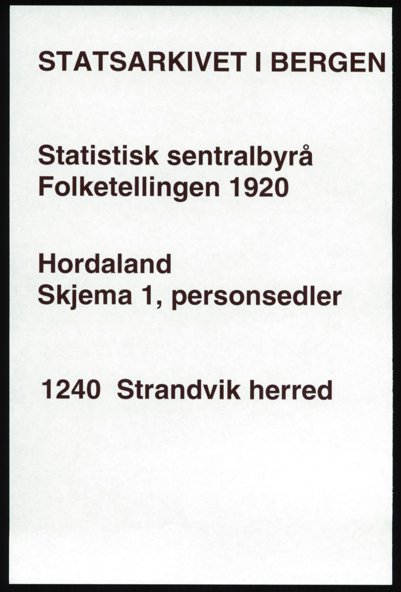 SAB, Folketelling 1920 for 1240 Strandvik herred, 1920, s. 746