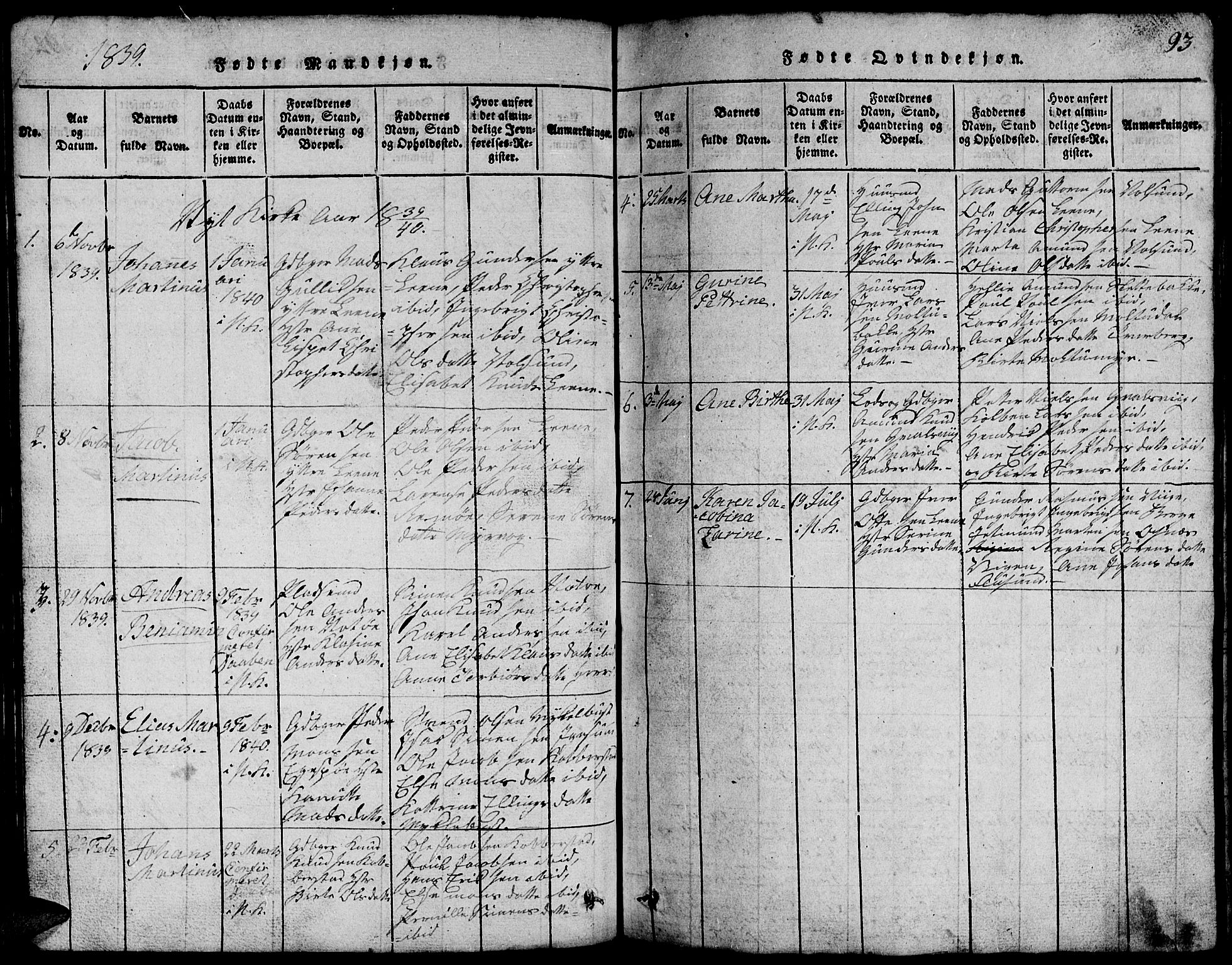 Ministerialprotokoller, klokkerbøker og fødselsregistre - Møre og Romsdal, AV/SAT-A-1454/507/L0078: Klokkerbok nr. 507C01, 1816-1840, s. 93