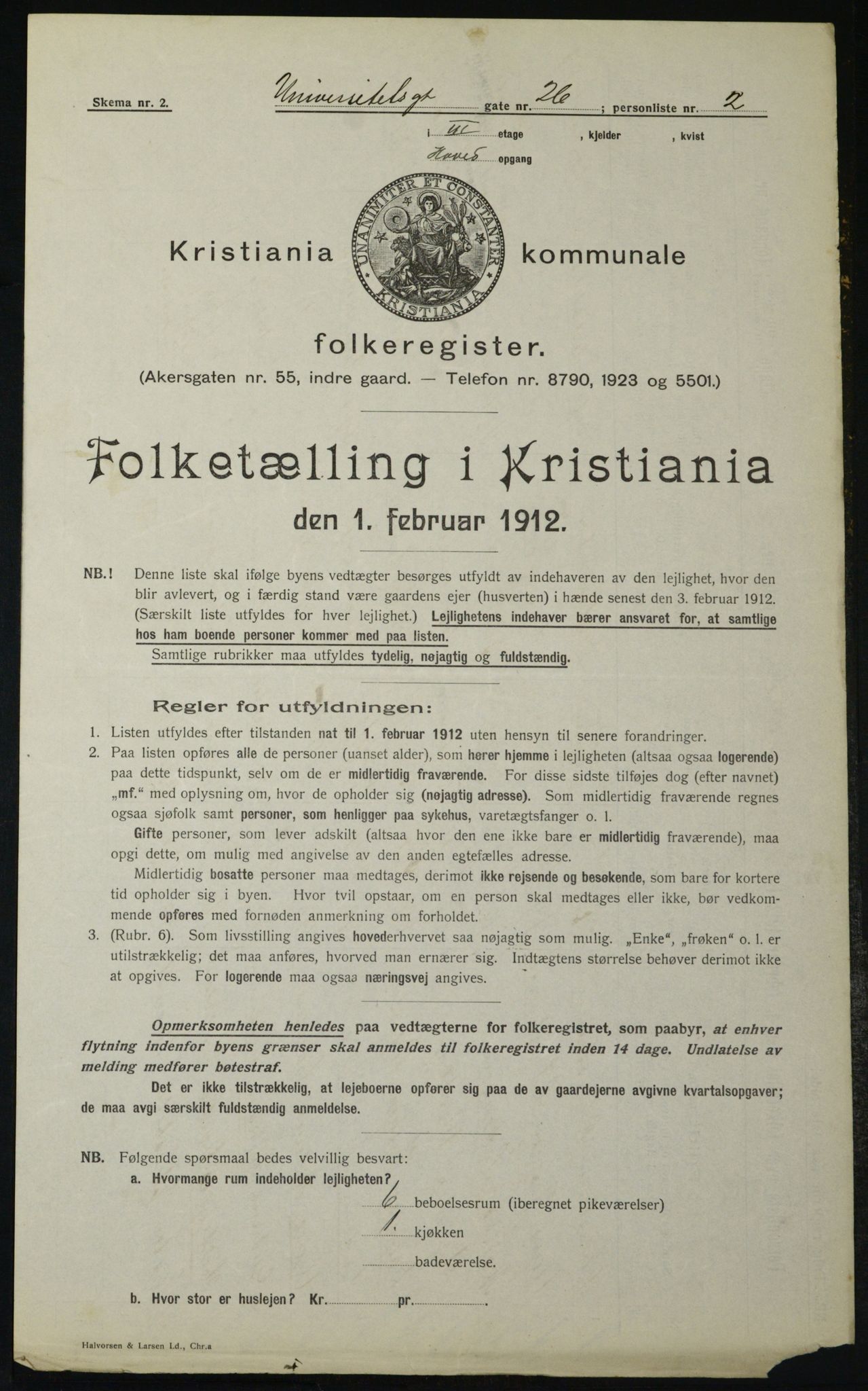 OBA, Kommunal folketelling 1.2.1912 for Kristiania, 1912, s. 120188