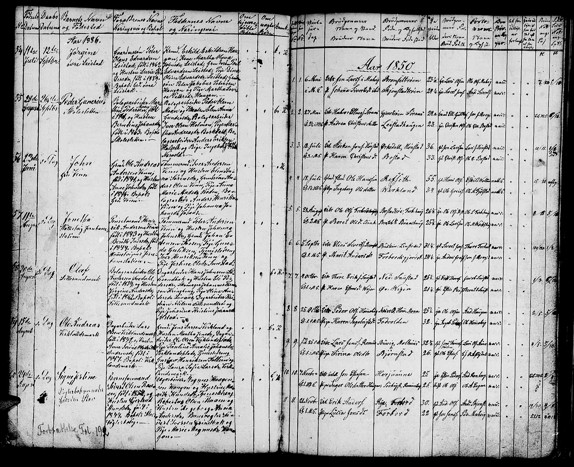 Ministerialprotokoller, klokkerbøker og fødselsregistre - Sør-Trøndelag, SAT/A-1456/616/L0422: Klokkerbok nr. 616C05, 1850-1888, s. 136