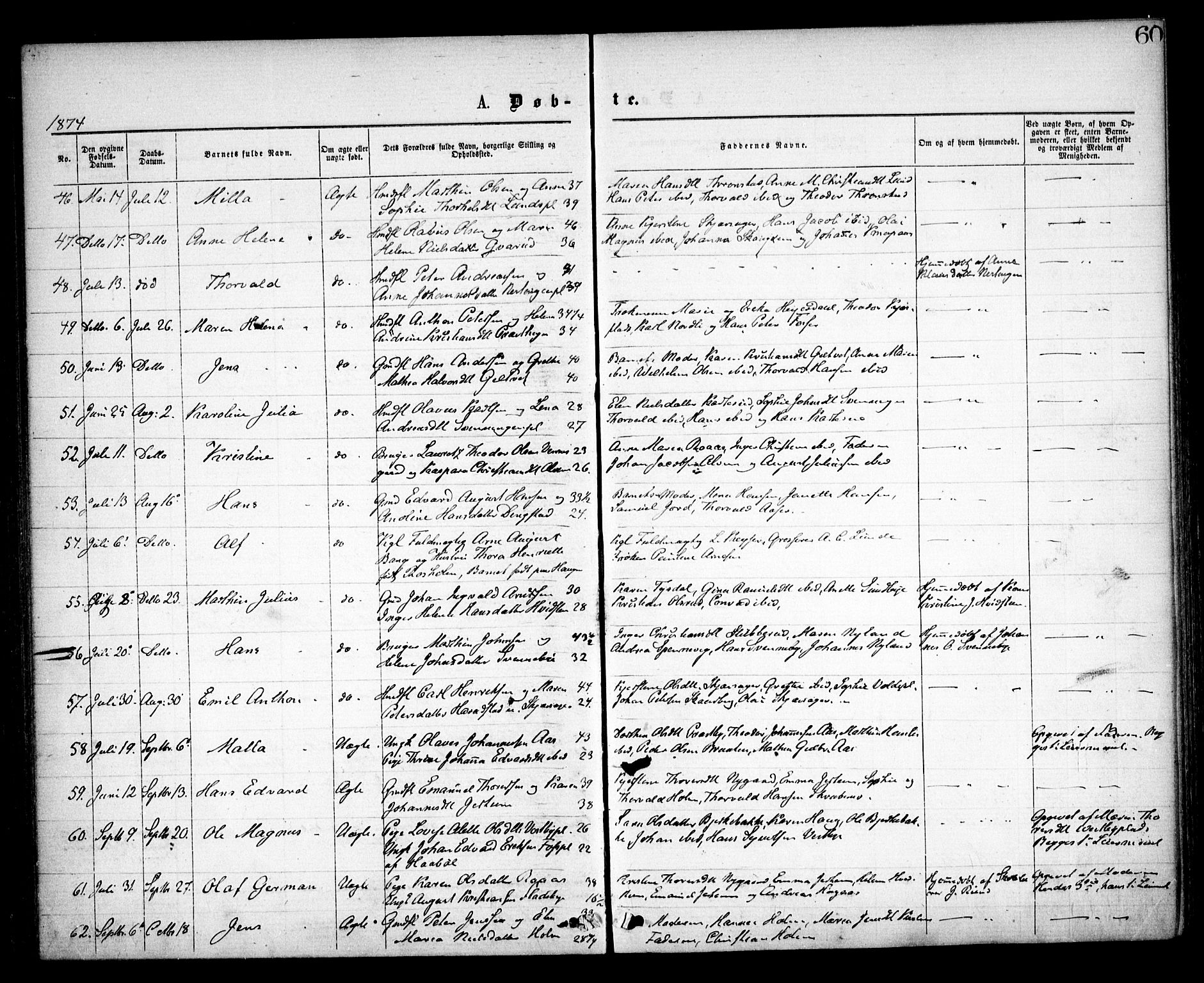 Spydeberg prestekontor Kirkebøker, AV/SAO-A-10924/F/Fa/L0006: Ministerialbok nr. I 6, 1863-1874, s. 60