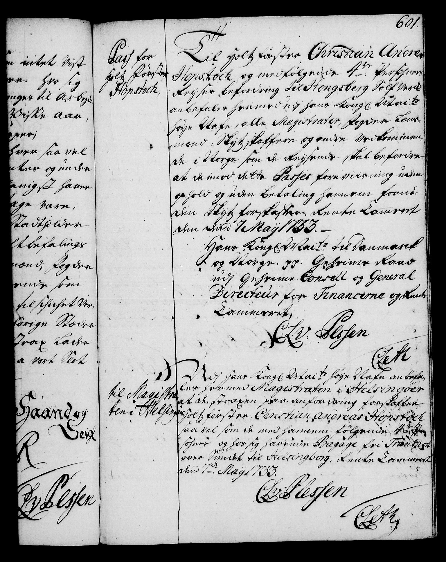Rentekammeret, Kammerkanselliet, RA/EA-3111/G/Gg/Gga/L0003: Norsk ekspedisjonsprotokoll med register (merket RK 53.3), 1727-1734, s. 601