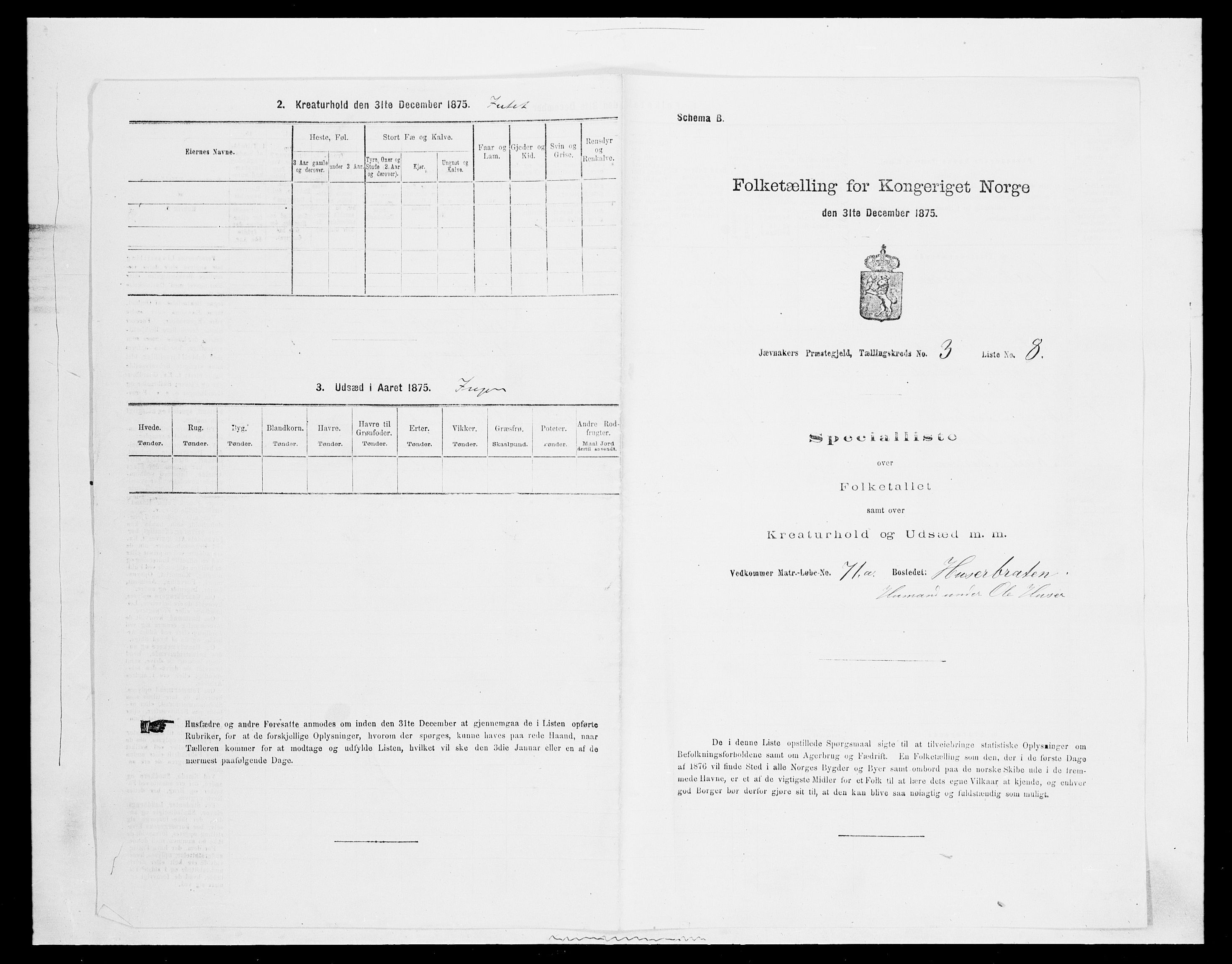 SAH, Folketelling 1875 for 0532P Jevnaker prestegjeld, 1875, s. 439