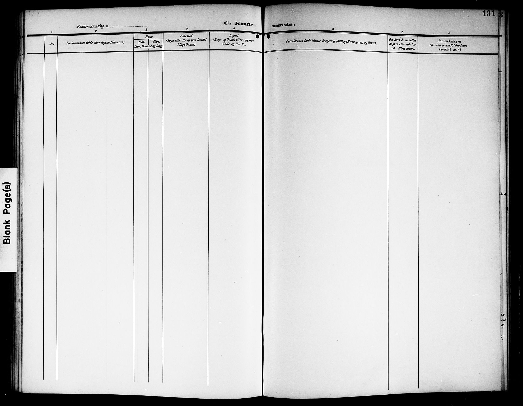Nore kirkebøker, SAKO/A-238/G/Ga/L0004: Klokkerbok nr. I 4, 1904-1919, s. 131