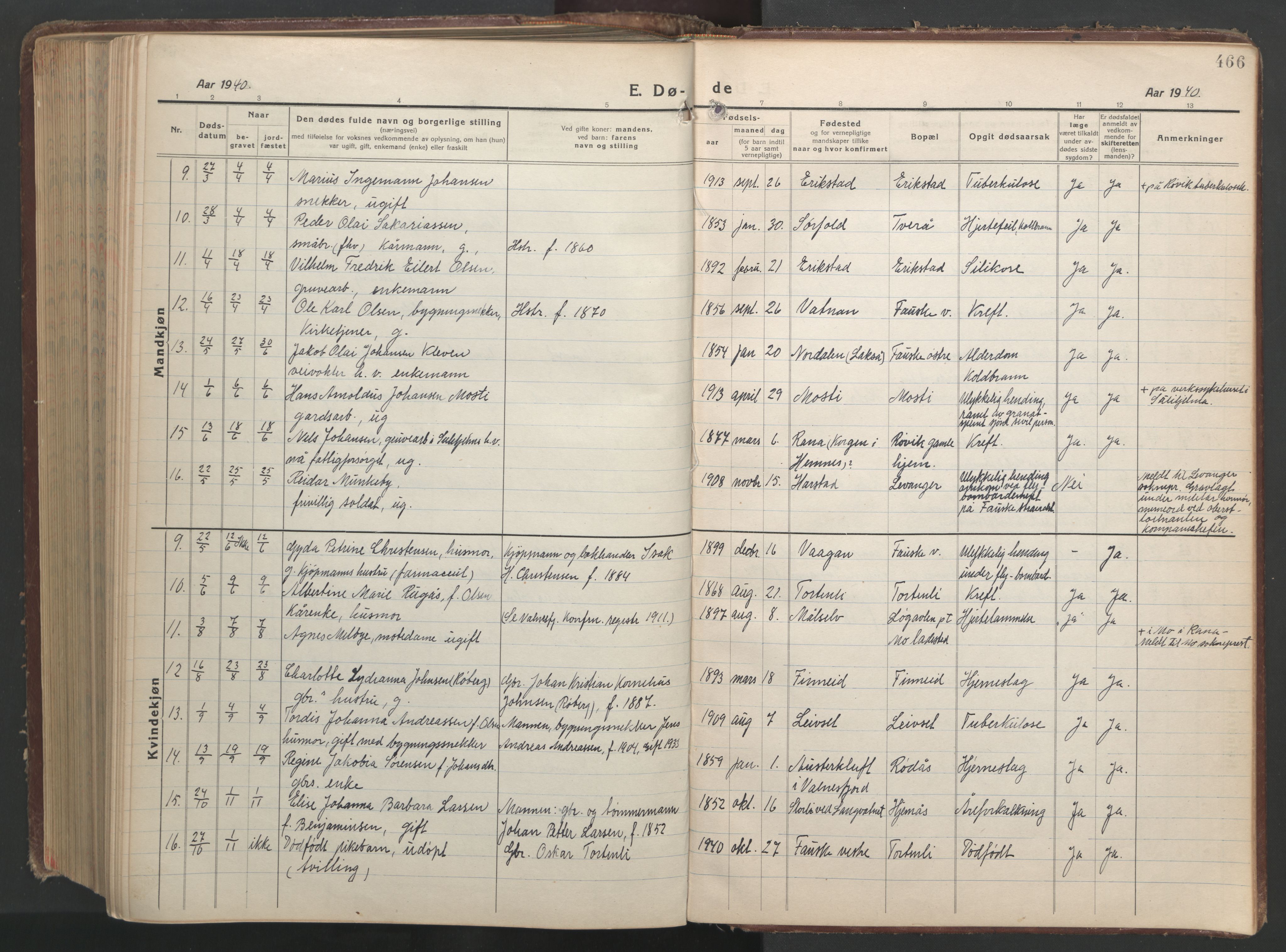 Ministerialprotokoller, klokkerbøker og fødselsregistre - Nordland, AV/SAT-A-1459/849/L0700: Klokkerbok nr. 849C01, 1919-1946, s. 466