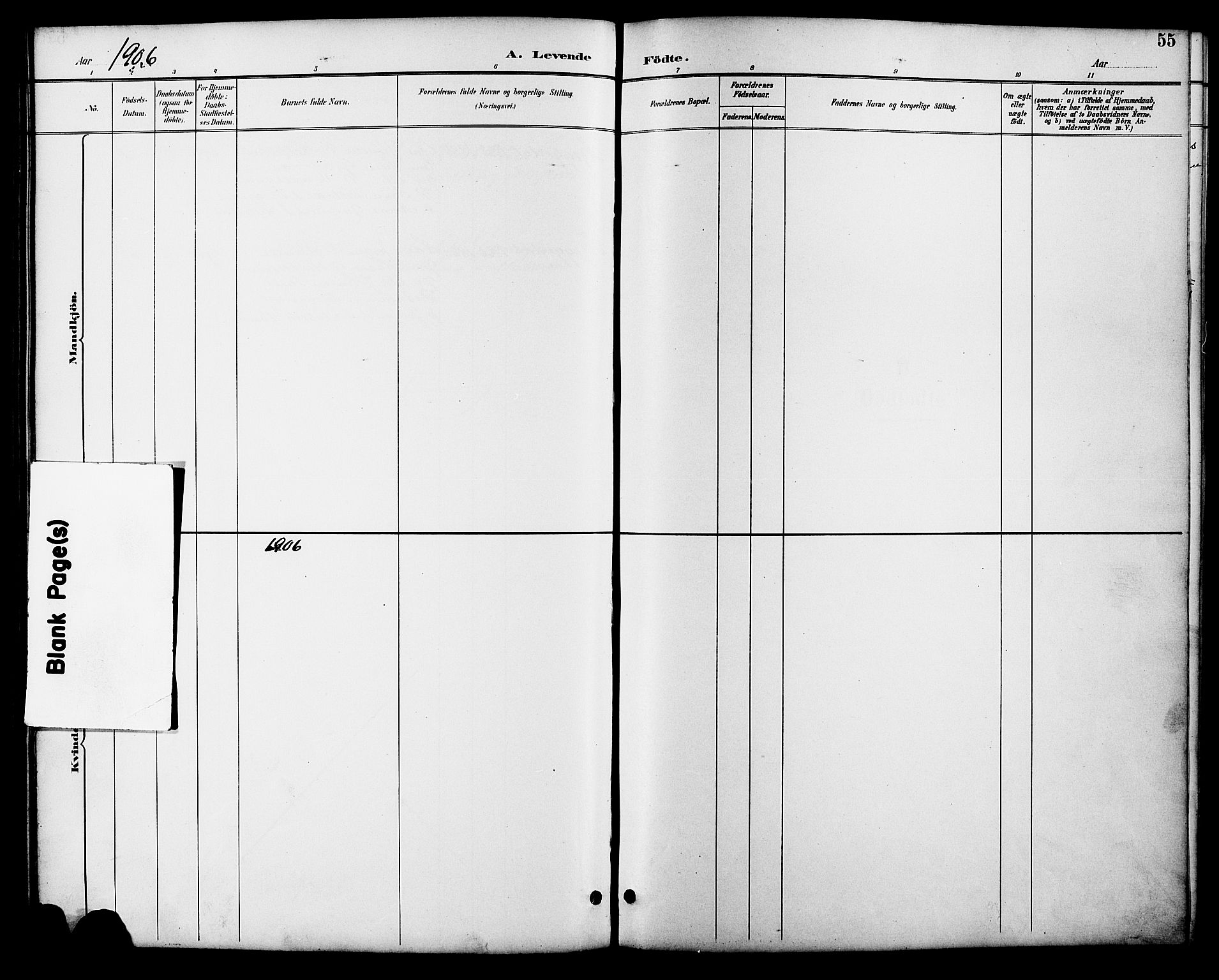 Åmli sokneprestkontor, AV/SAK-1111-0050/F/Fb/Fbb/L0002: Klokkerbok nr. B 2, 1890-1905, s. 55