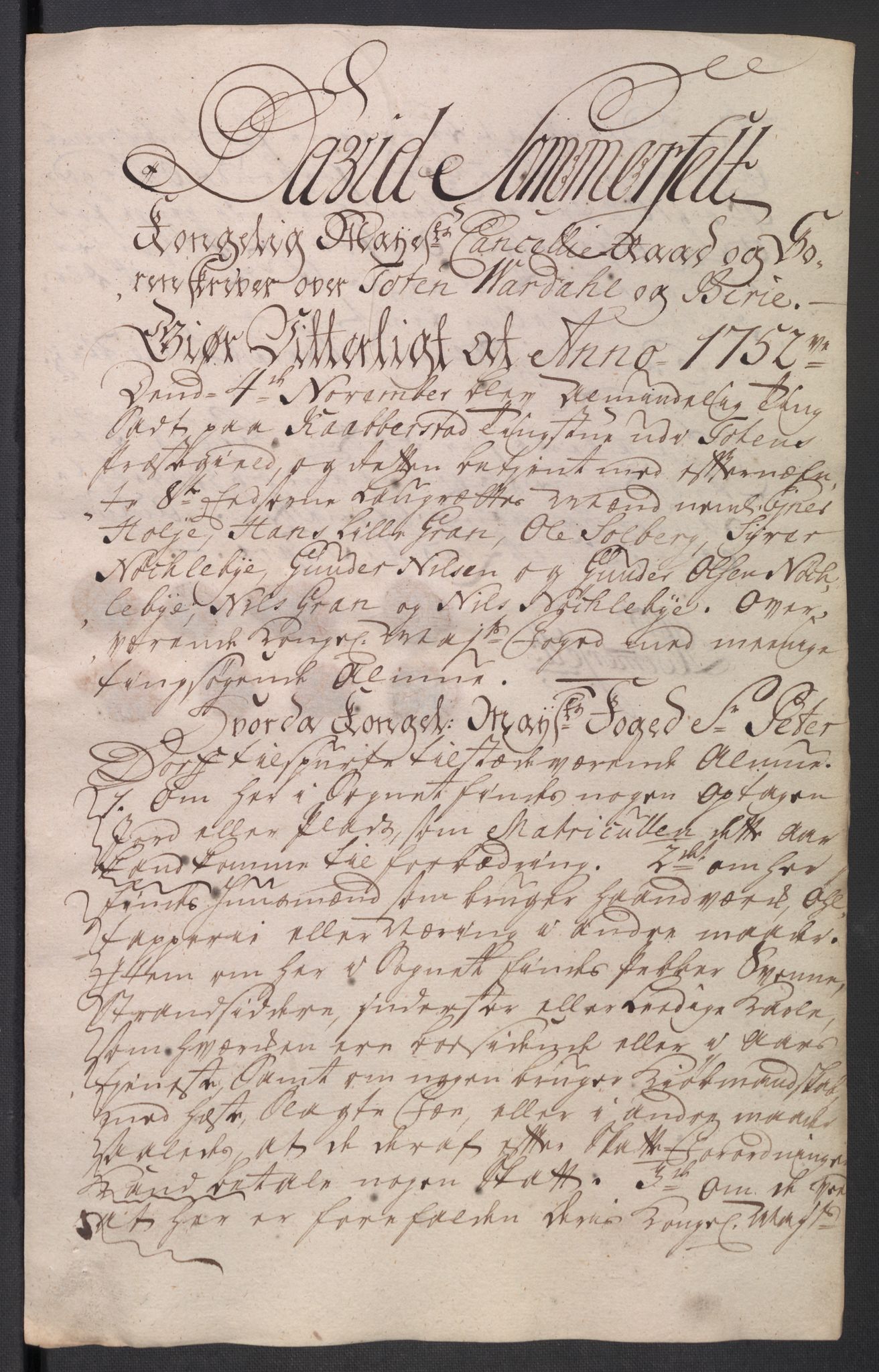 Rentekammeret inntil 1814, Reviderte regnskaper, Fogderegnskap, AV/RA-EA-4092/R18/L1349: Fogderegnskap Hadeland, Toten og Valdres, 1752-1753, s. 77