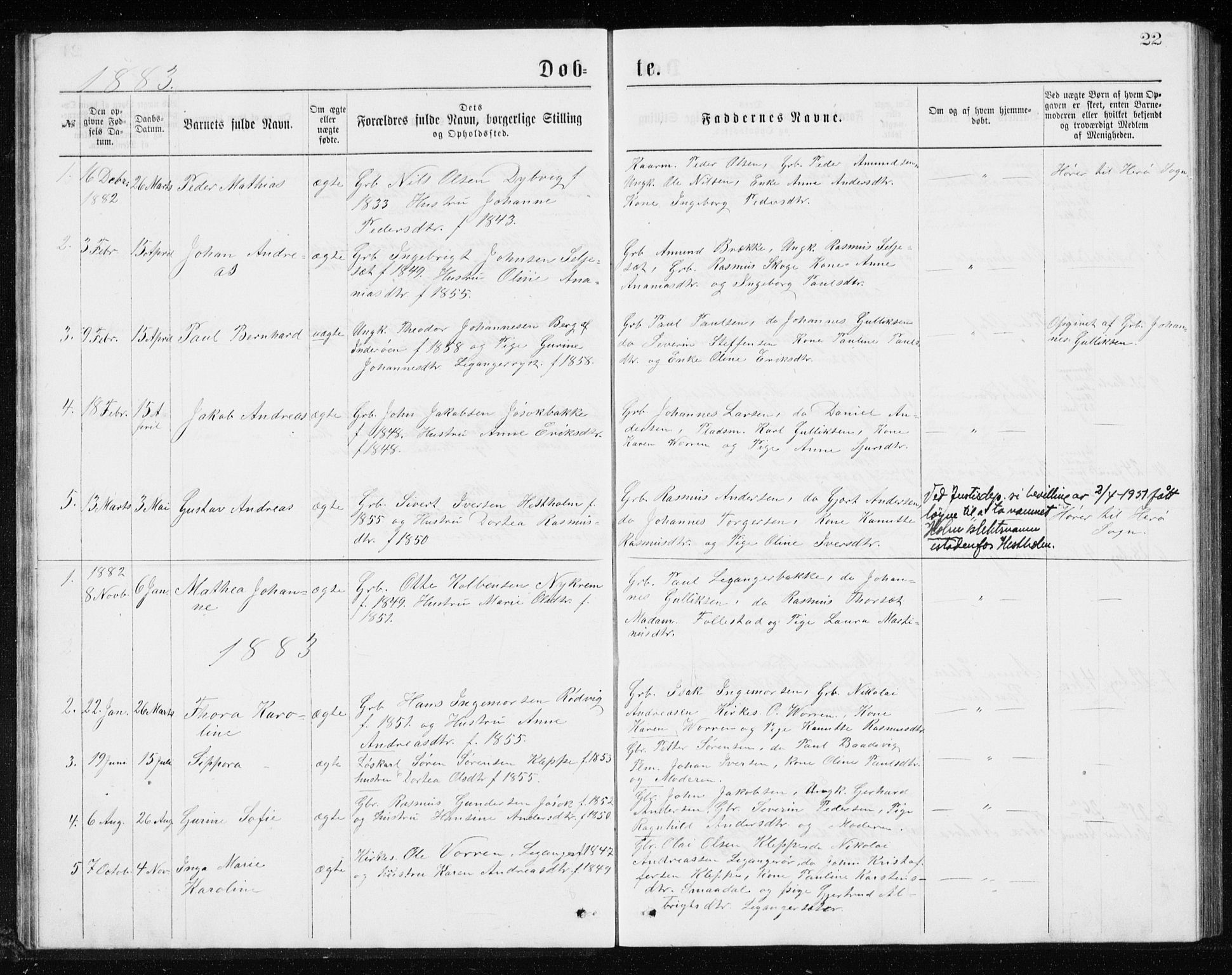 Ministerialprotokoller, klokkerbøker og fødselsregistre - Møre og Romsdal, SAT/A-1454/508/L0097: Klokkerbok nr. 508C01, 1873-1897, s. 22