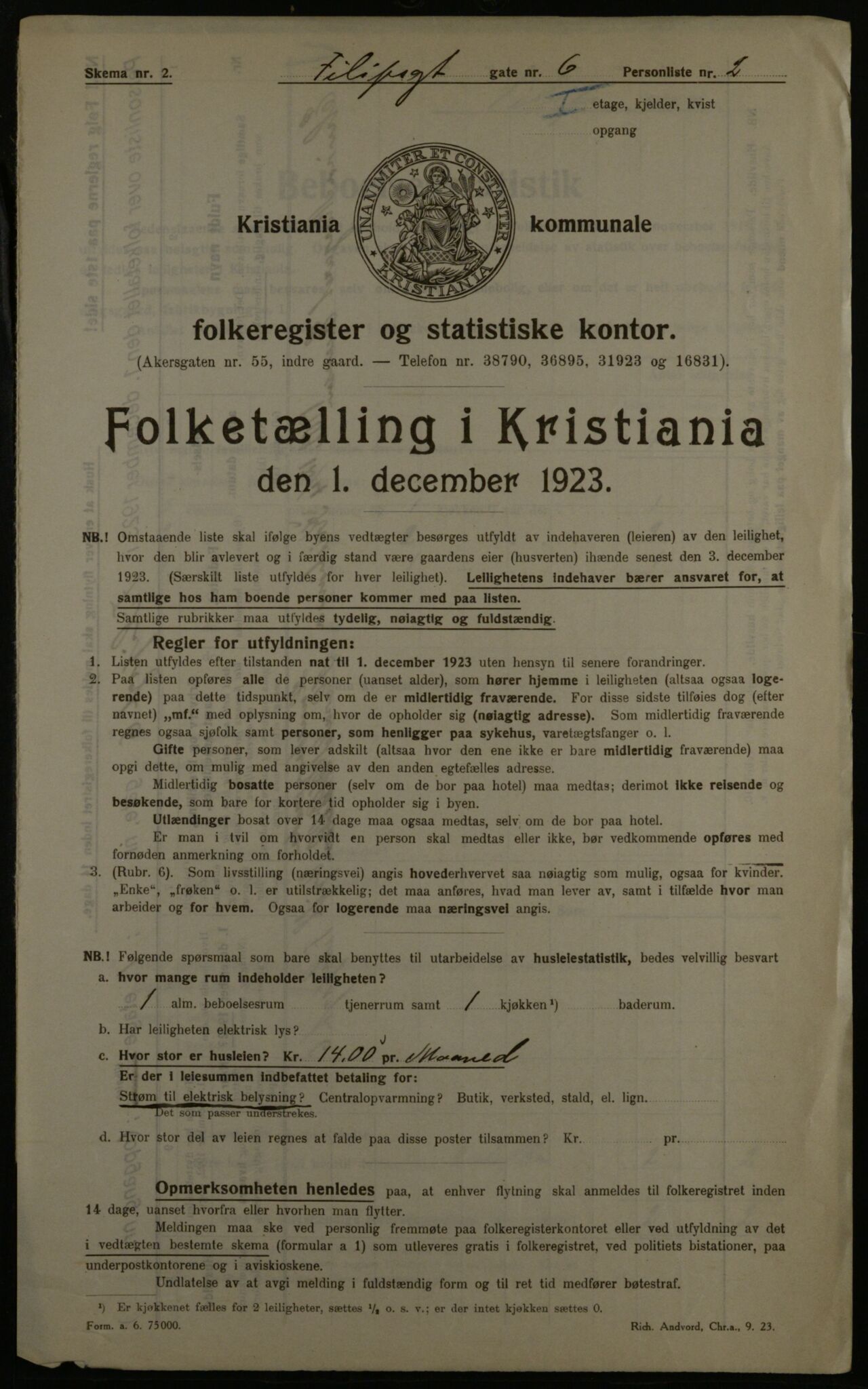 OBA, Kommunal folketelling 1.12.1923 for Kristiania, 1923, s. 27350