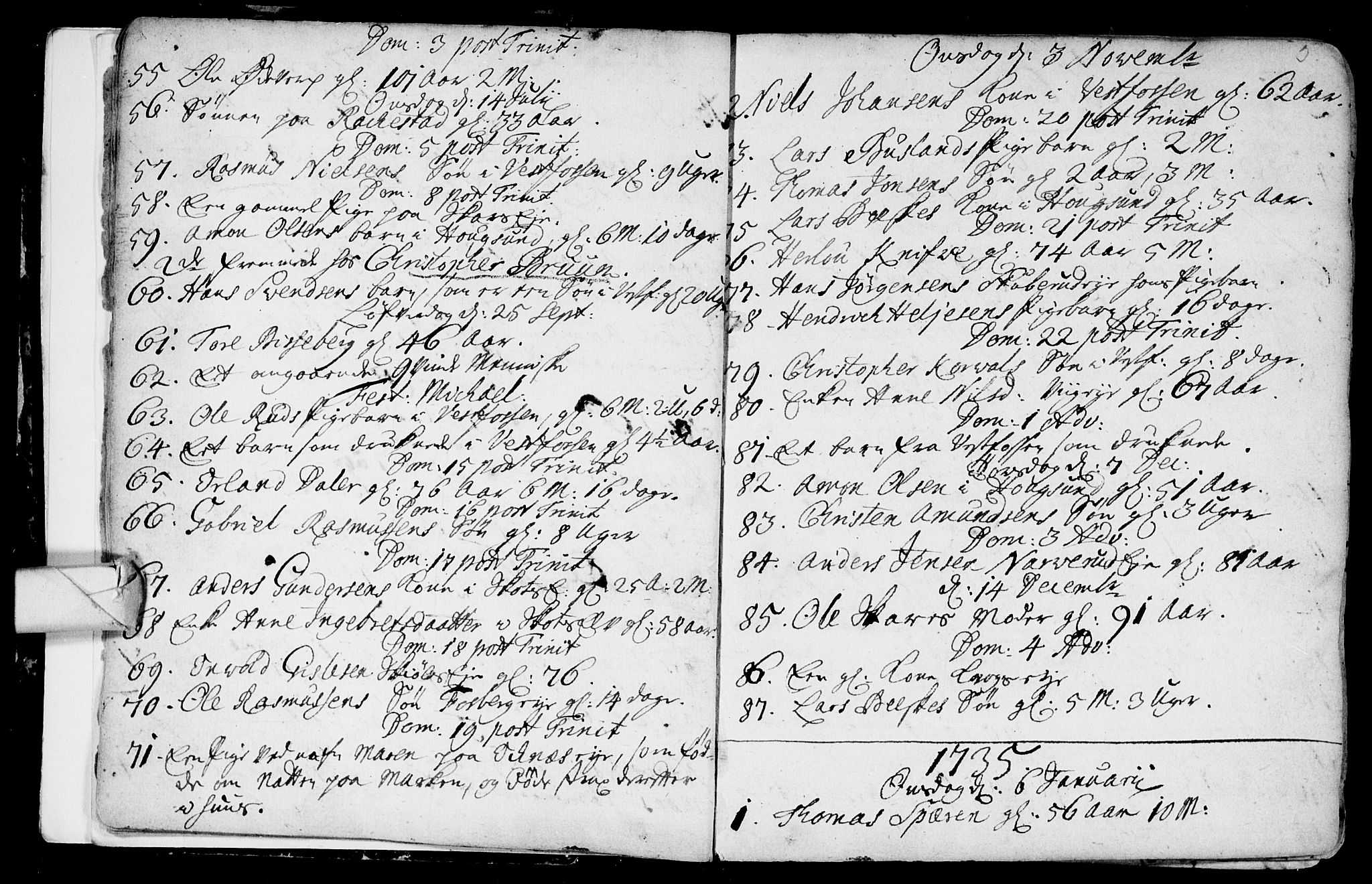 Eiker kirkebøker, SAKO/A-4/F/Fa/L0007: Ministerialbok nr. I 7 /1, 1733-1808, s. 5