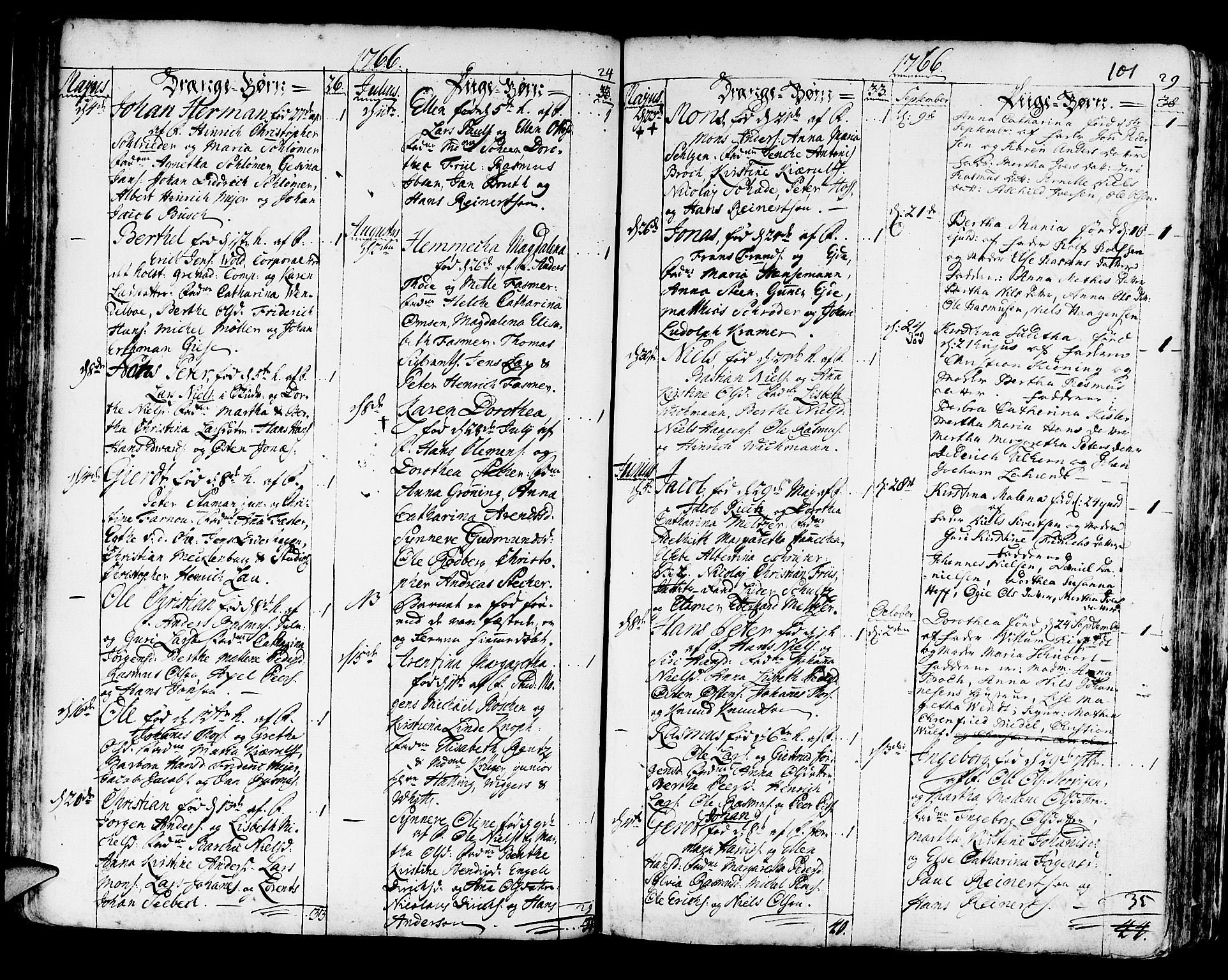 Korskirken sokneprestembete, SAB/A-76101/H/Haa/L0005: Ministerialbok nr. A 5, 1751-1789, s. 101